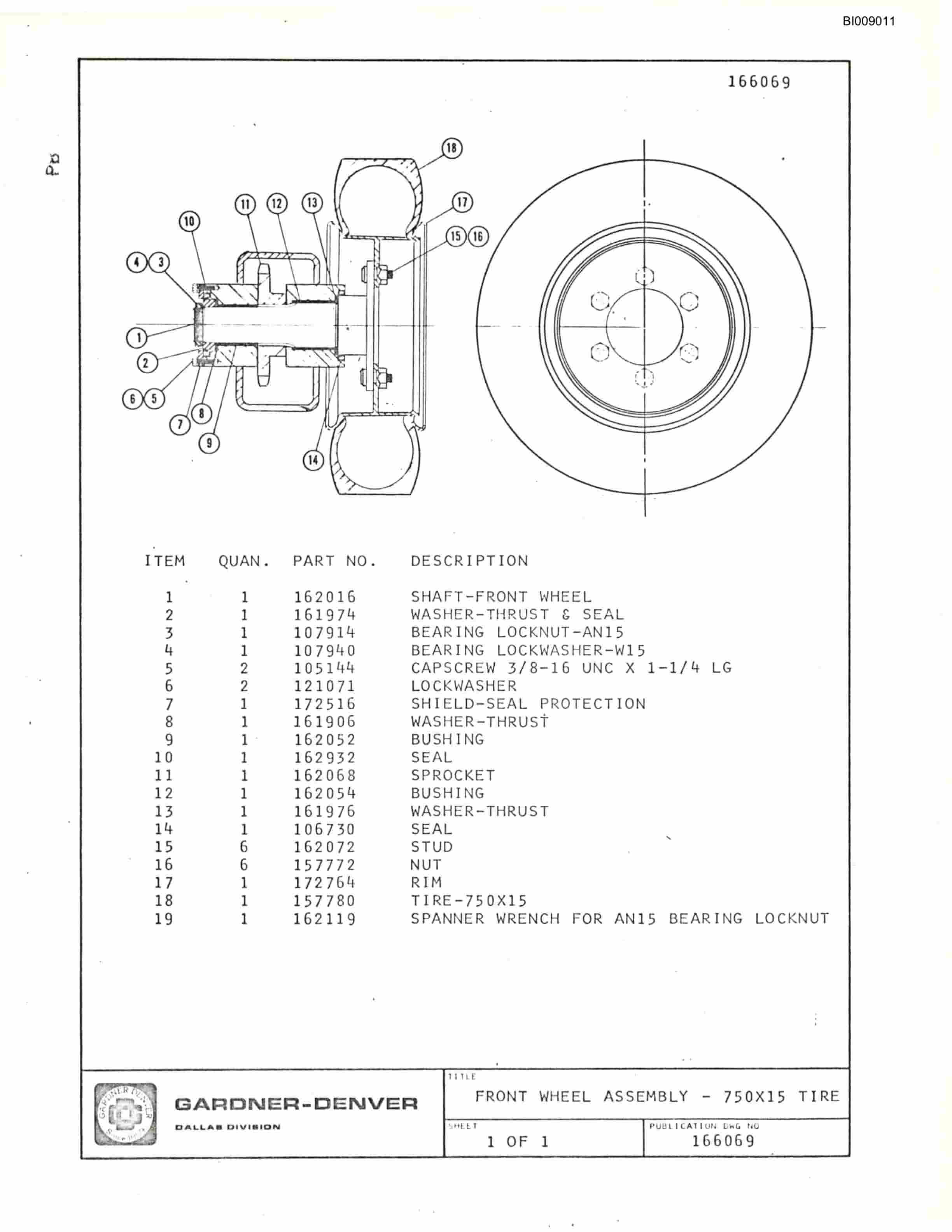 Bucyrus JB-575, JB-576 Parts Catalog BI009011-2