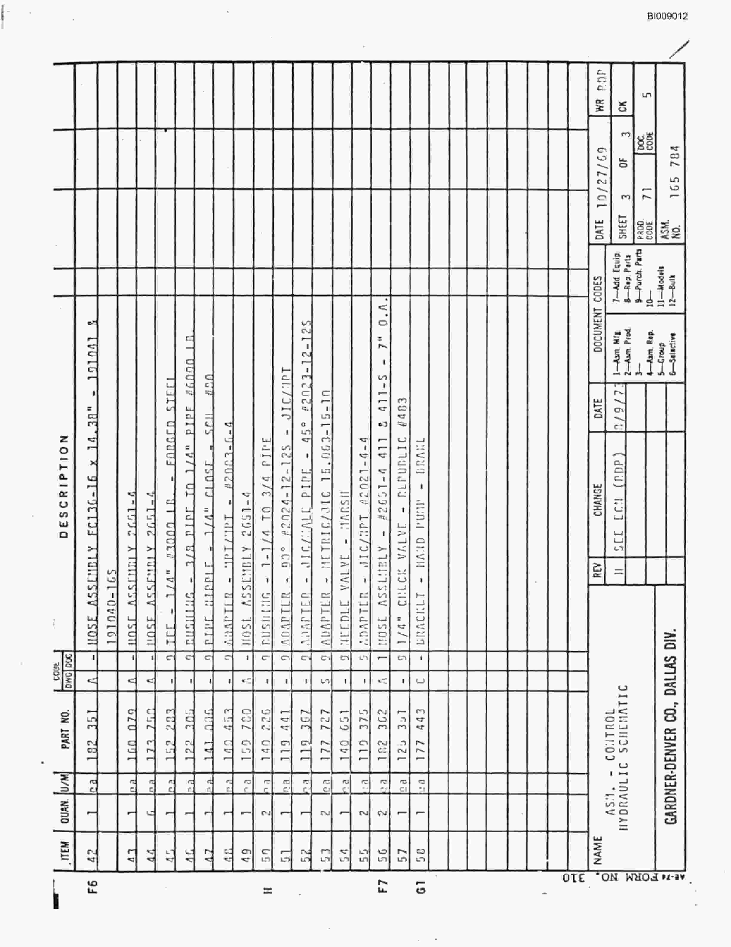 Bucyrus JB-577 Parts Catalog BI009012-3
