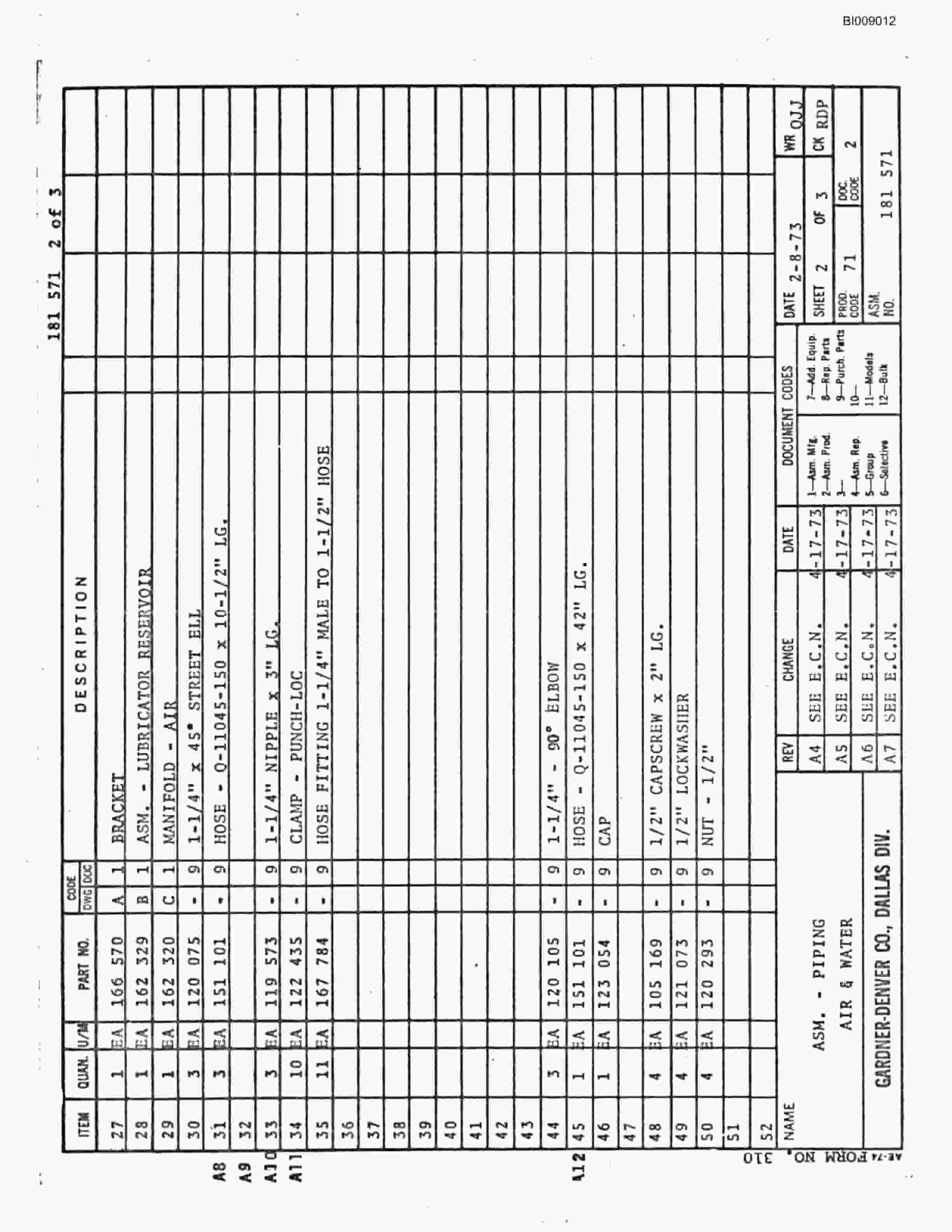 Bucyrus JB-577 Parts Catalog BI009012-5