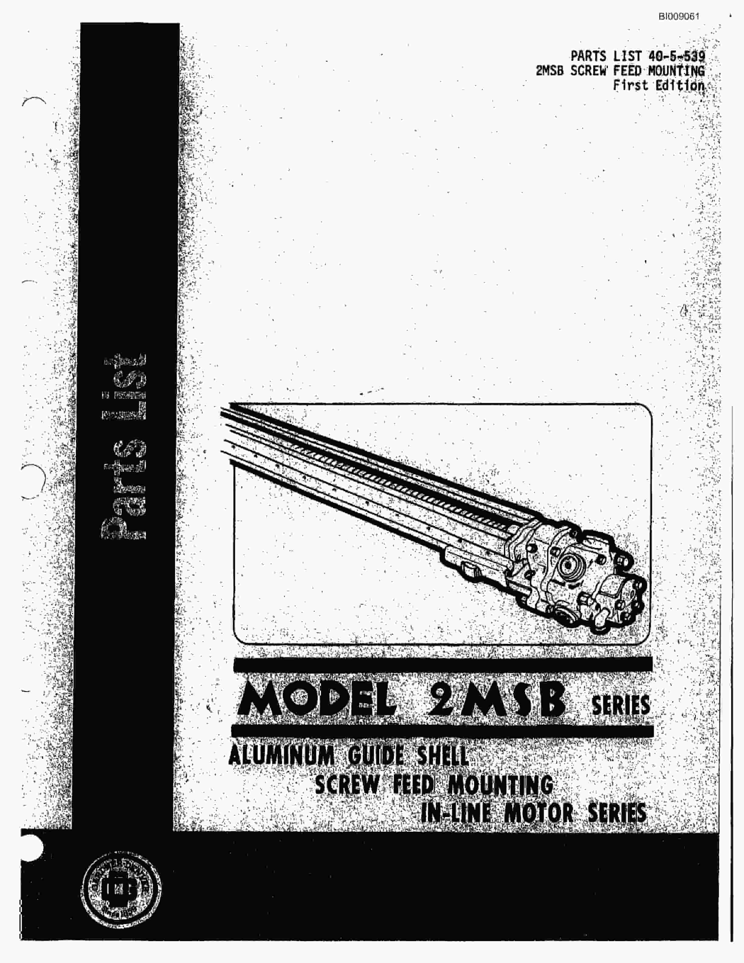 Bucyrus JB-640, JB-641 Parts Catalog BI009061-5