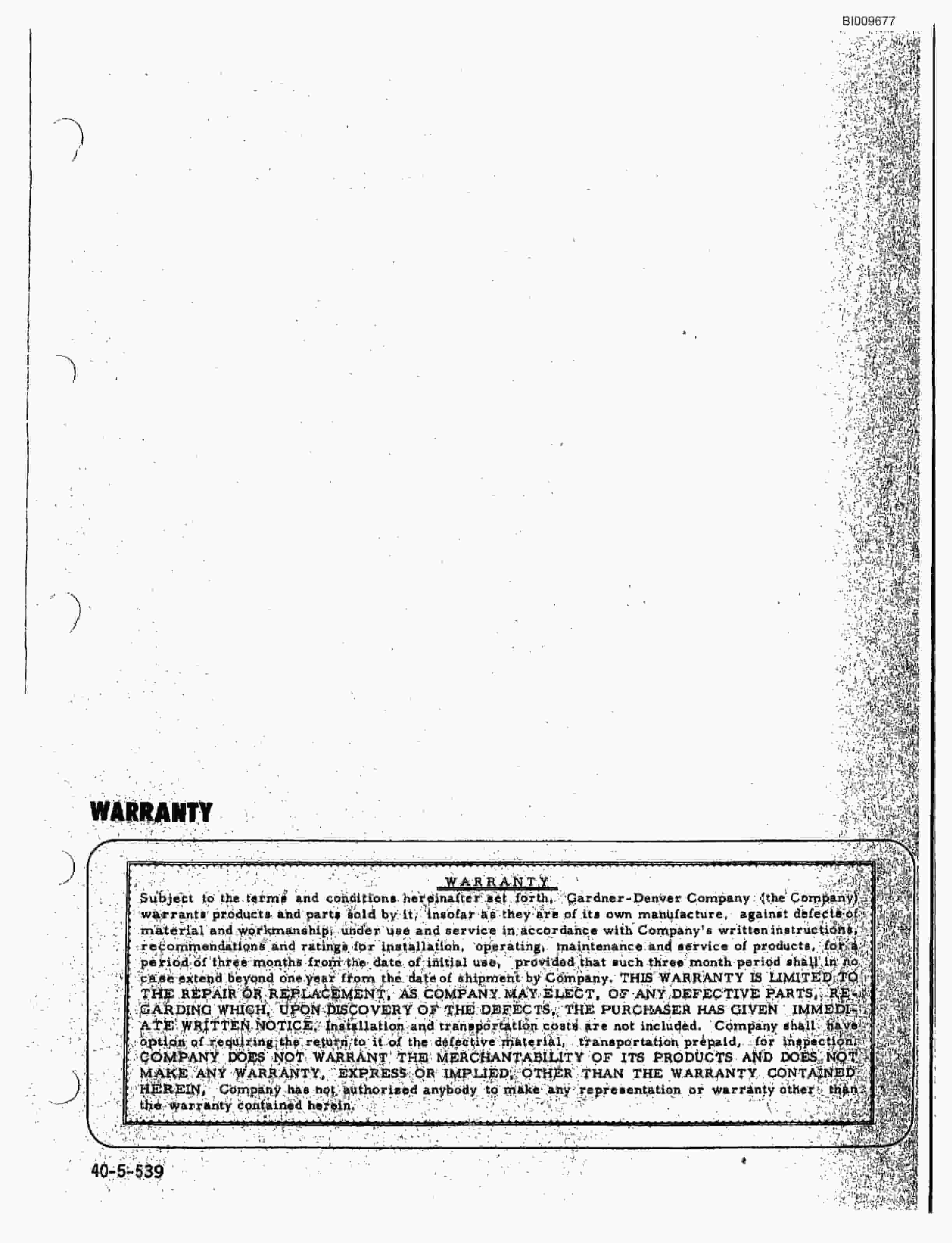 Bucyrus JB-640 Parts Catalog BI009677-2