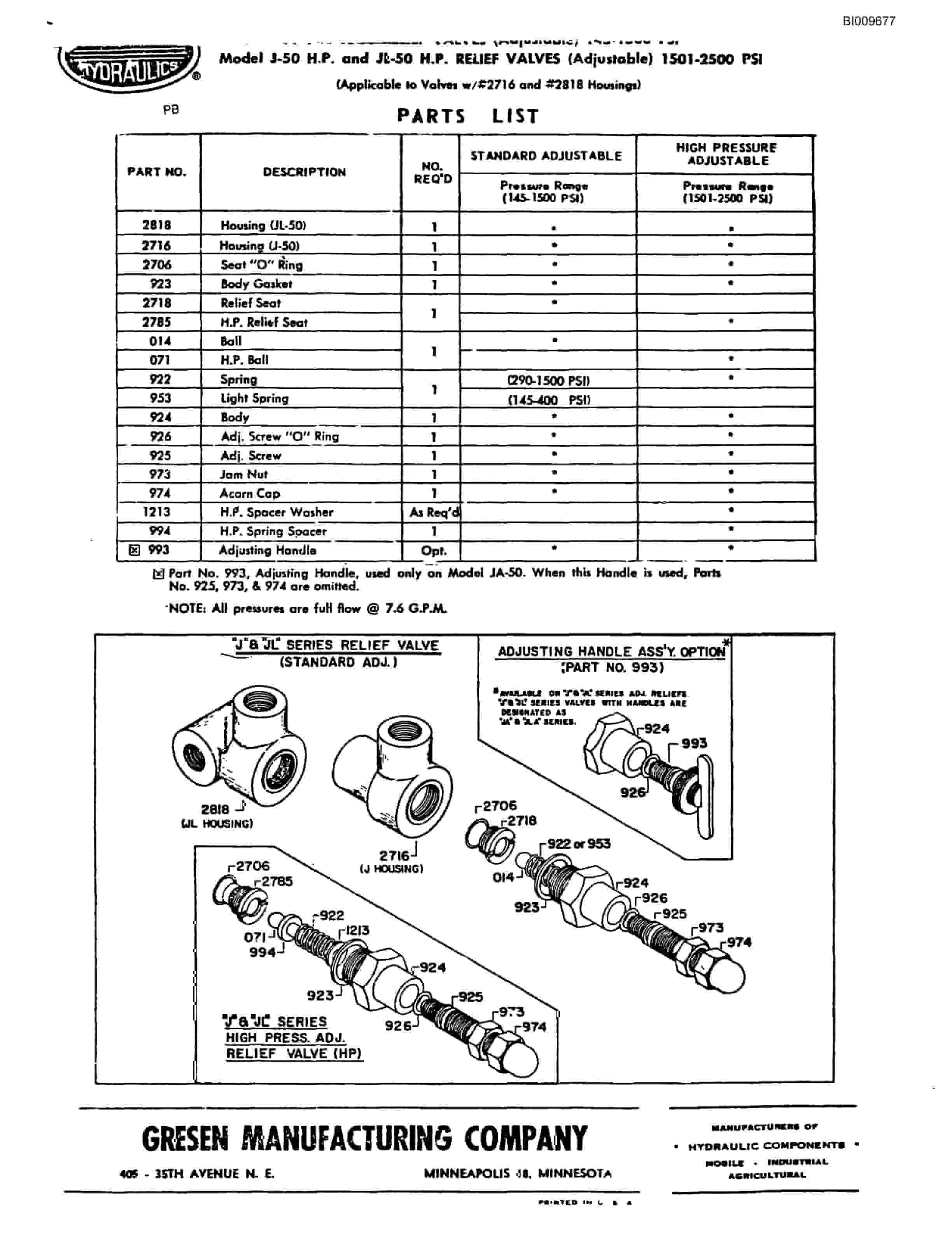 Bucyrus JB-640 Parts Catalog BI009677-5