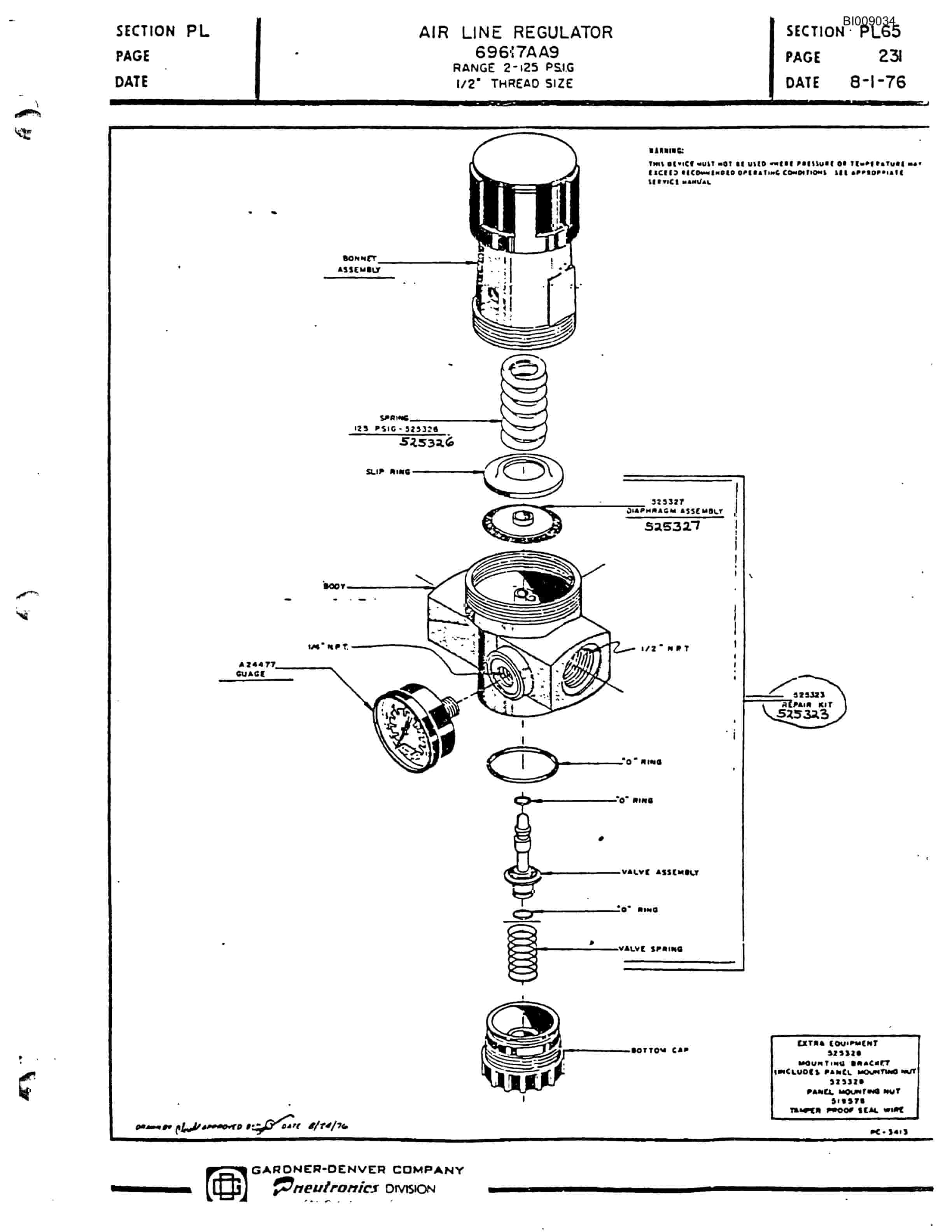 Bucyrus JB-650 Parts Catalog BI009034-4