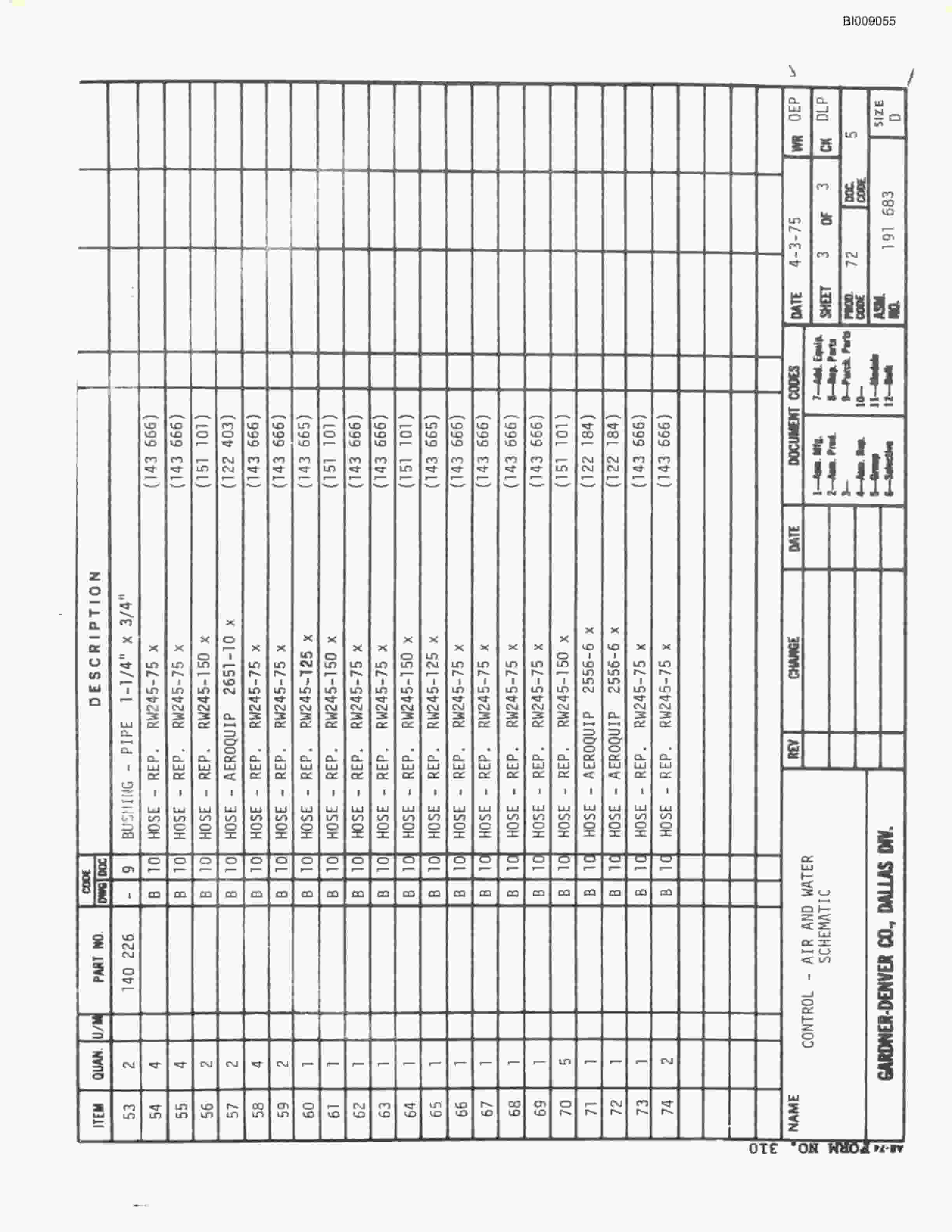 Bucyrus JB-652 Parts Catalog BI009055-4