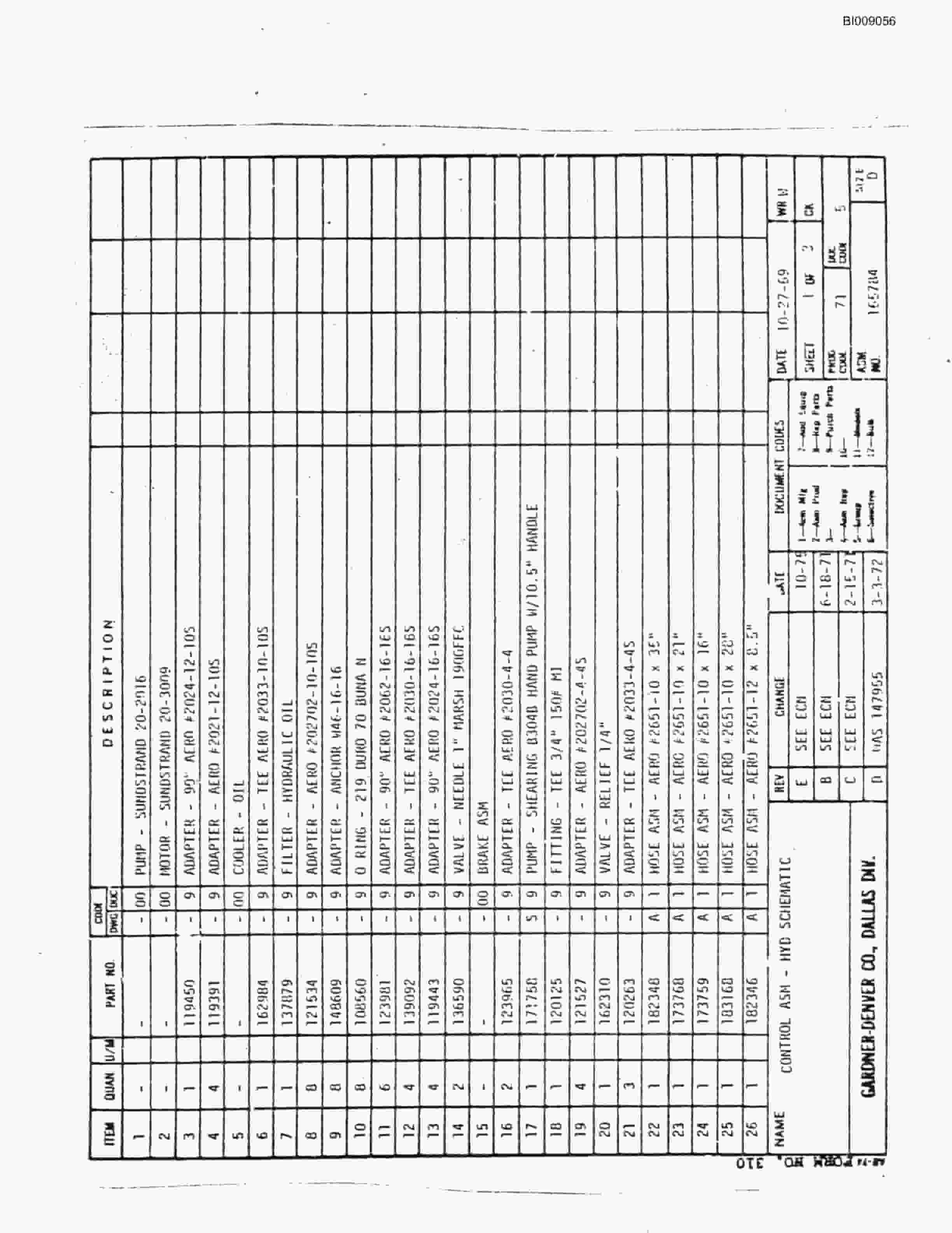 Bucyrus JB-653 Parts Catalog BI009056-3
