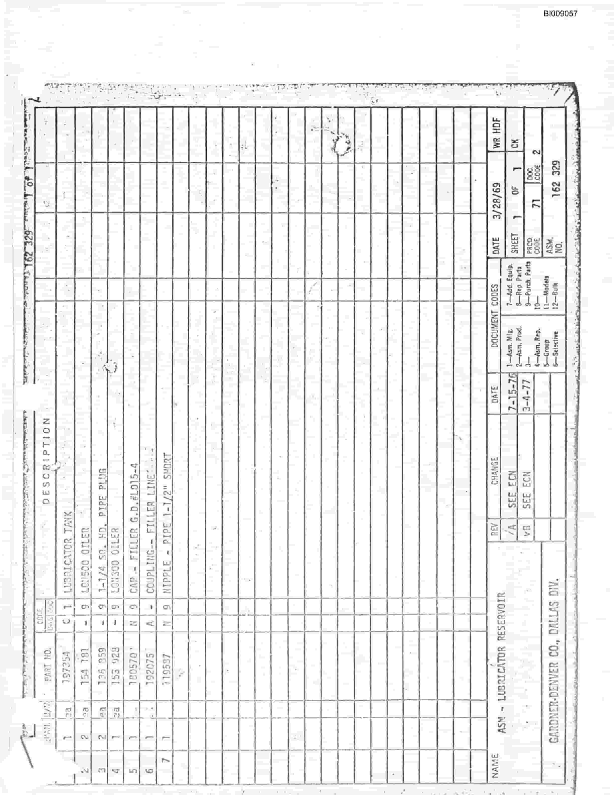 Bucyrus JB-654 Parts Catalog BI009057-2