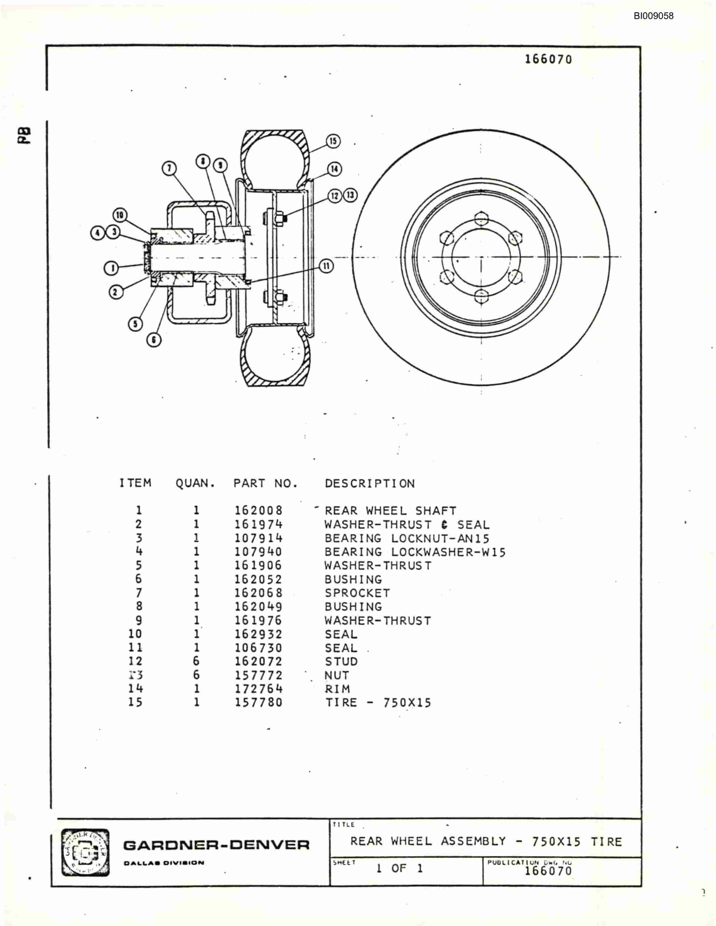 Bucyrus JB-654 Parts Catalog BI009058-2