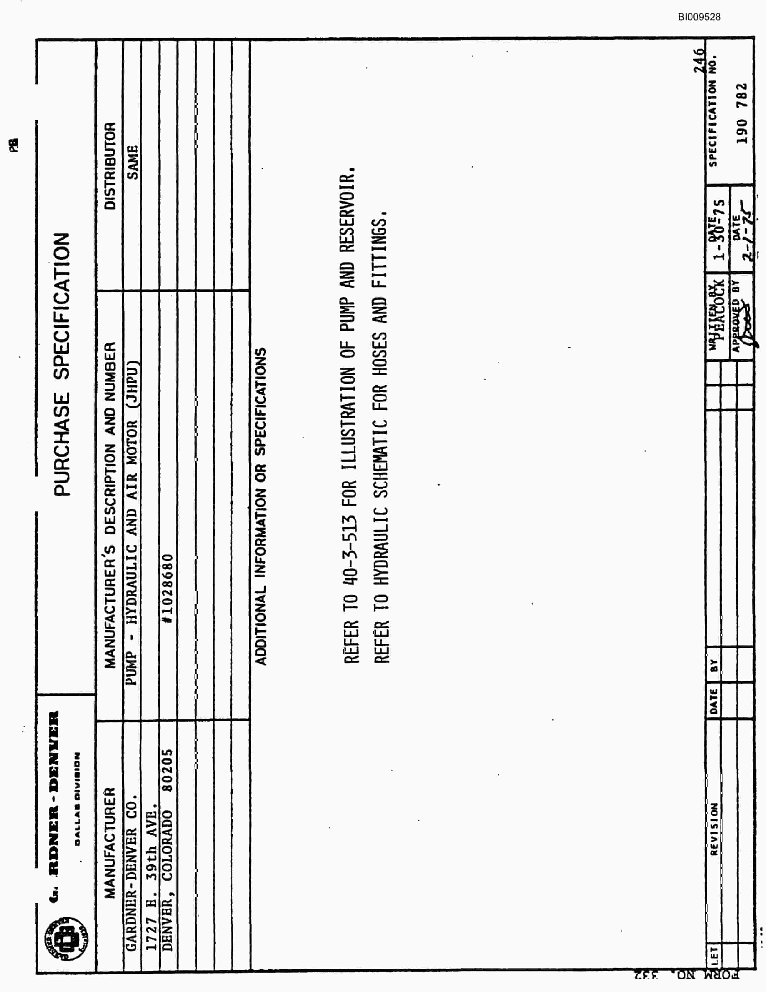 Bucyrus JB-654 Parts Catalog BI009528-3