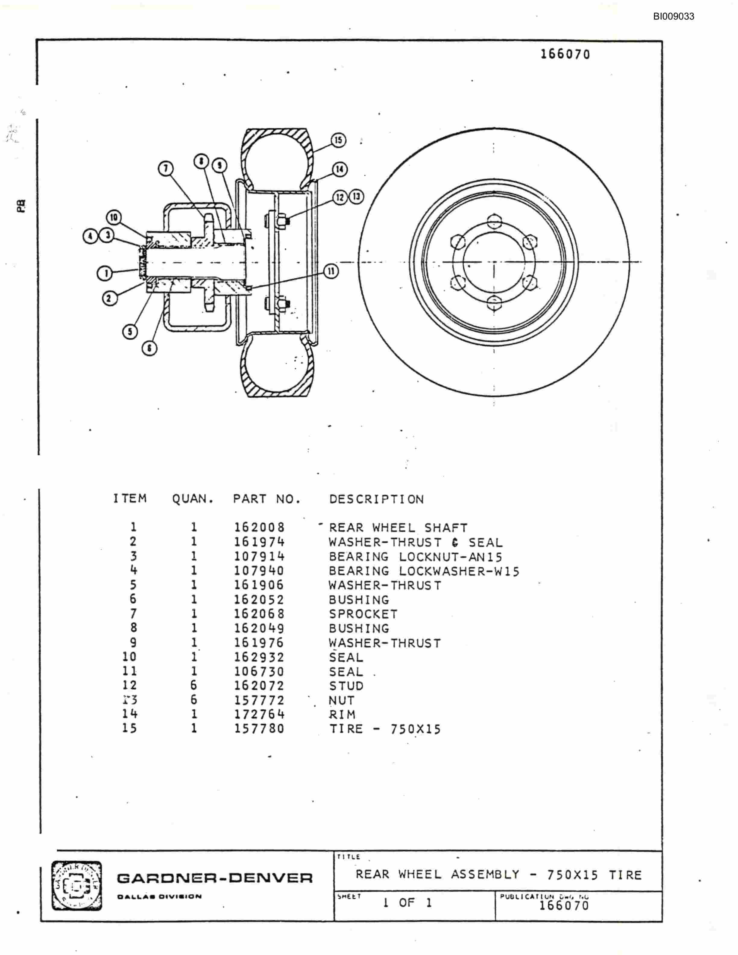 Bucyrus JB-655 Parts Catalog BI009033-2