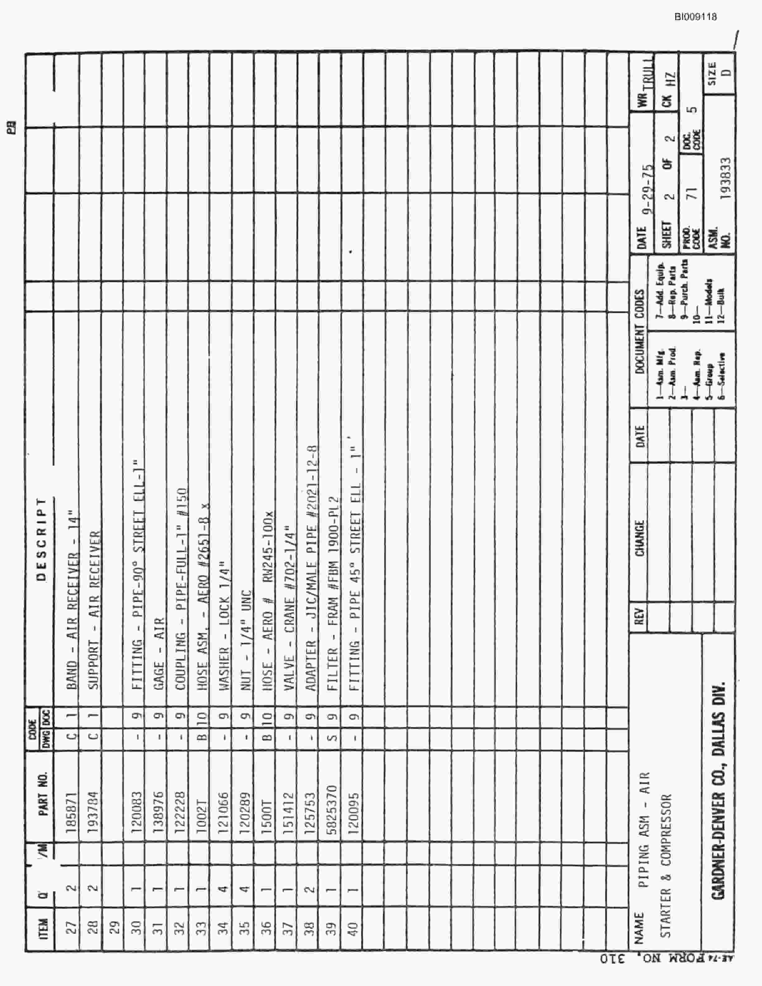Bucyrus JB-672 Parts Catalog BI009118-3