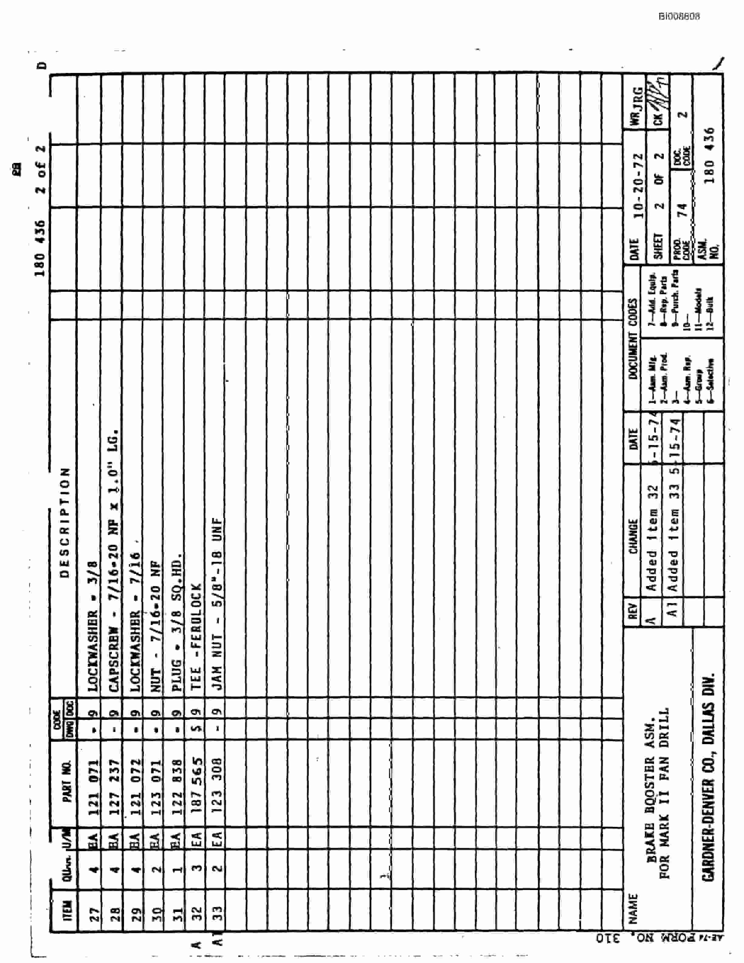 Bucyrus JB-701, JB-702 Parts Catalog BI008808-2