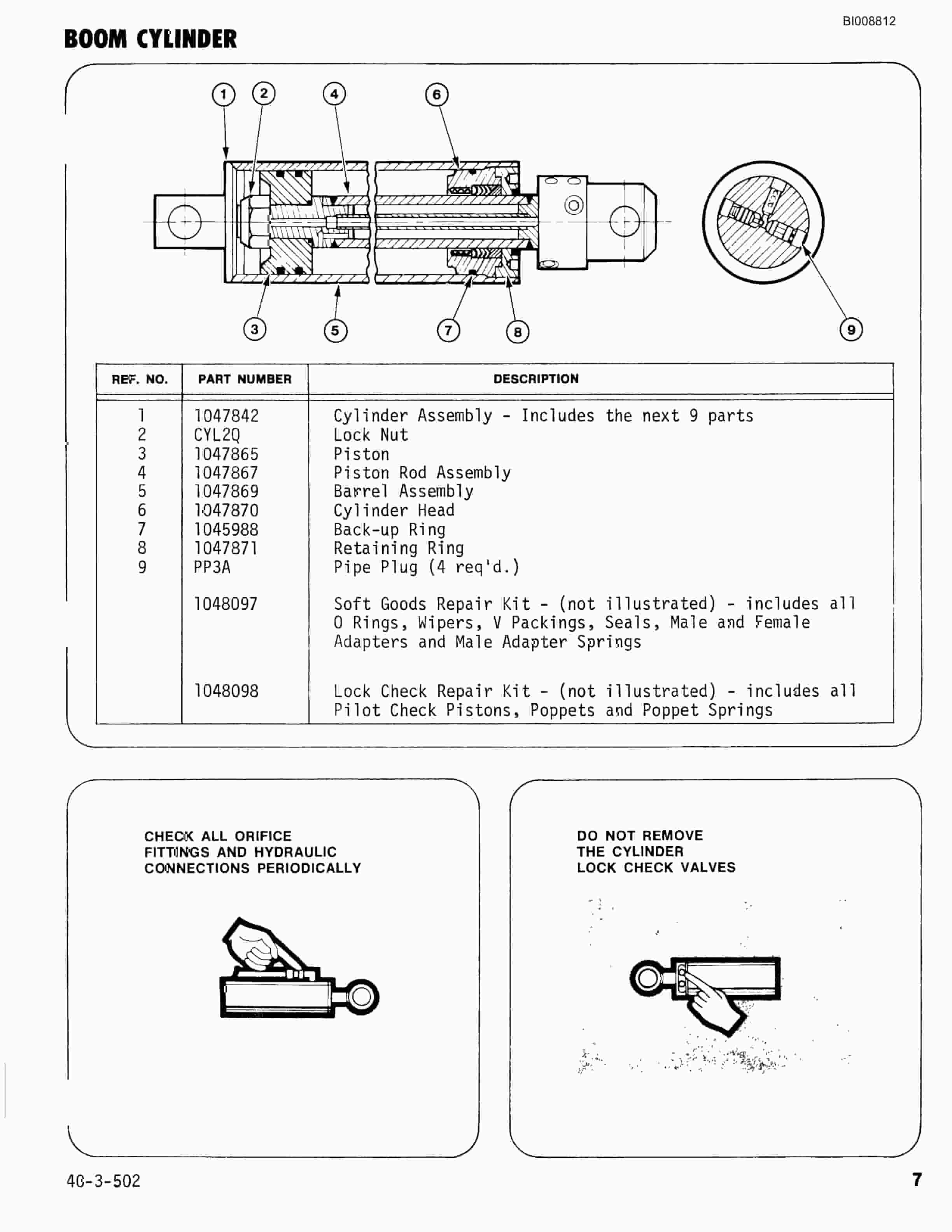 Bucyrus JB-714 Parts Catalog BI008812-3