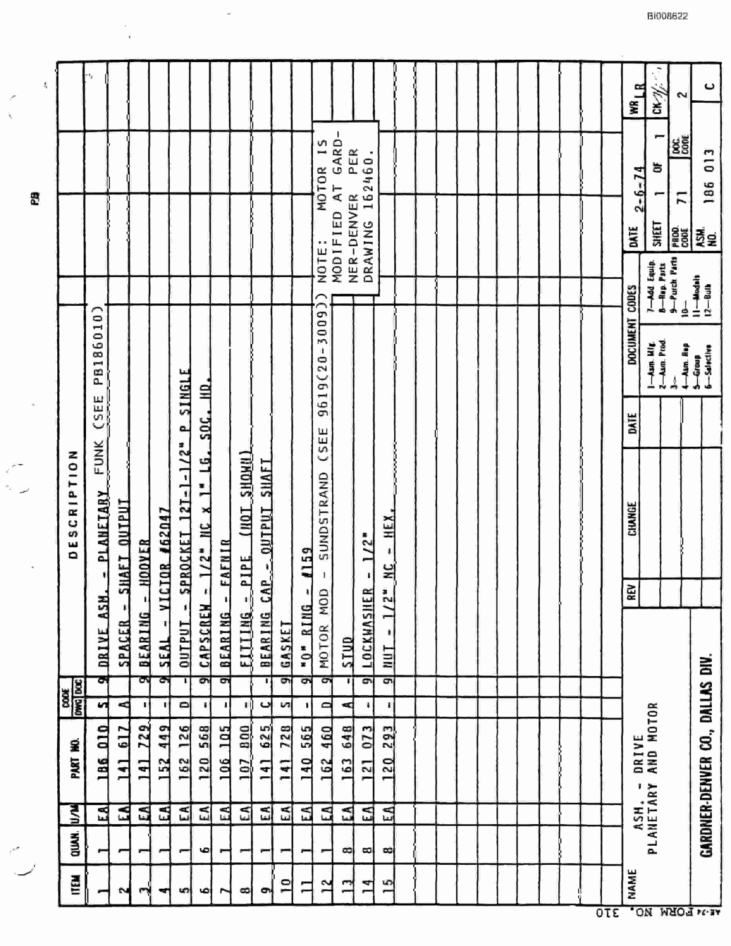 Bucyrus JB-719, JB-720, JB-721 Parts Catalog BI008822-2