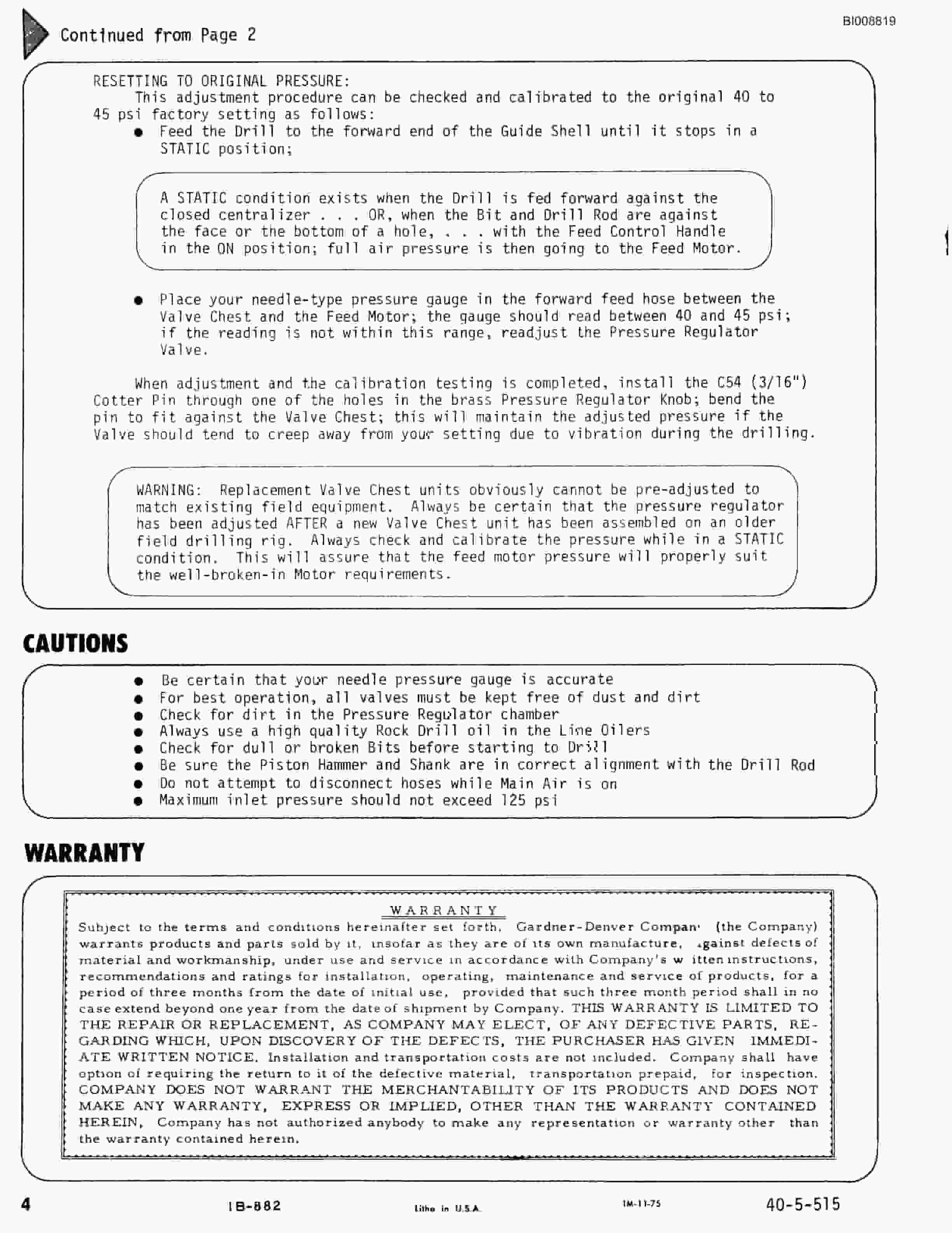 Bucyrus JB-726 Parts Catalog BI008819-4