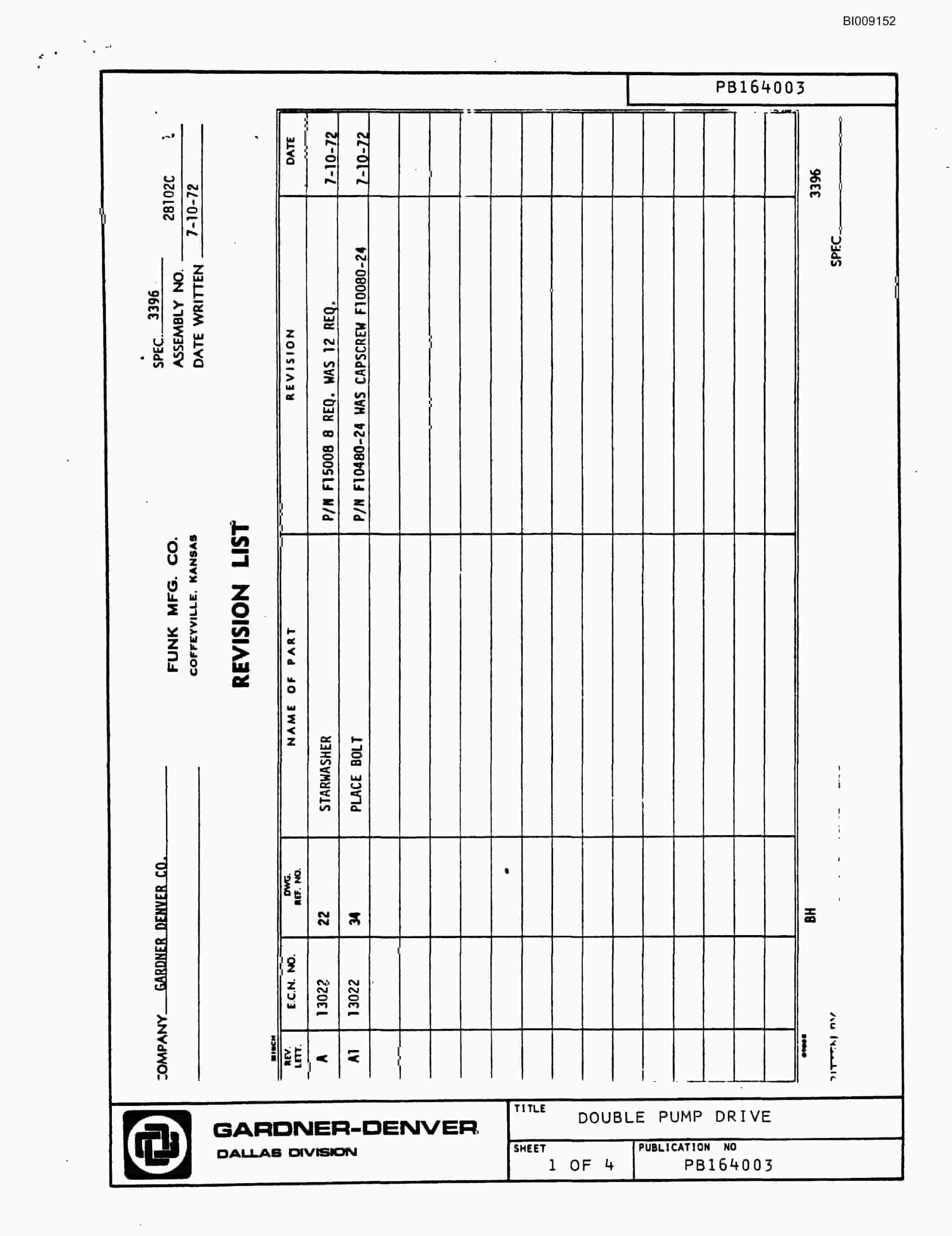 Bucyrus JB-737 Parts Catalog BI009152-4