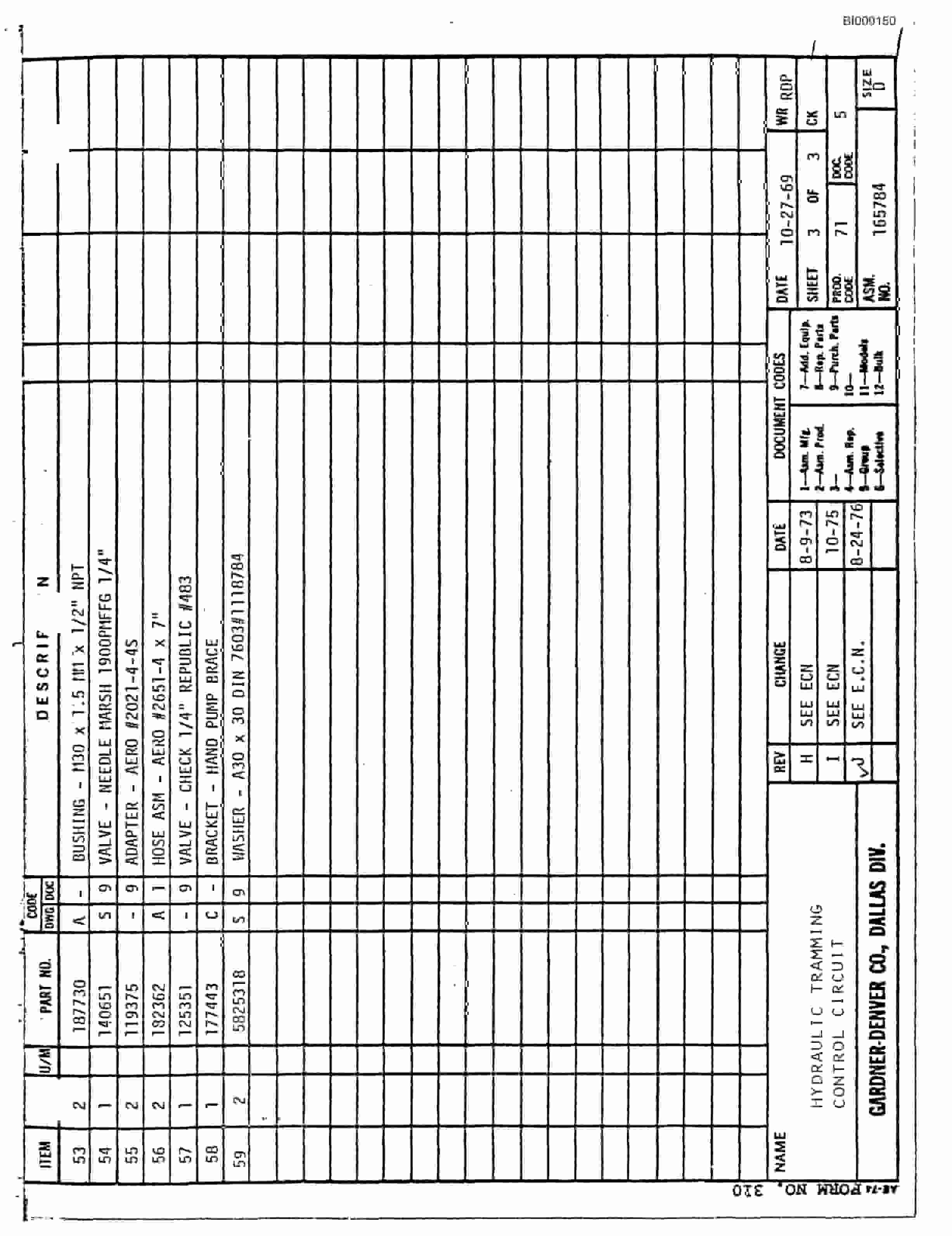 Bucyrus JB-739 Parts Catalog BI009150-4