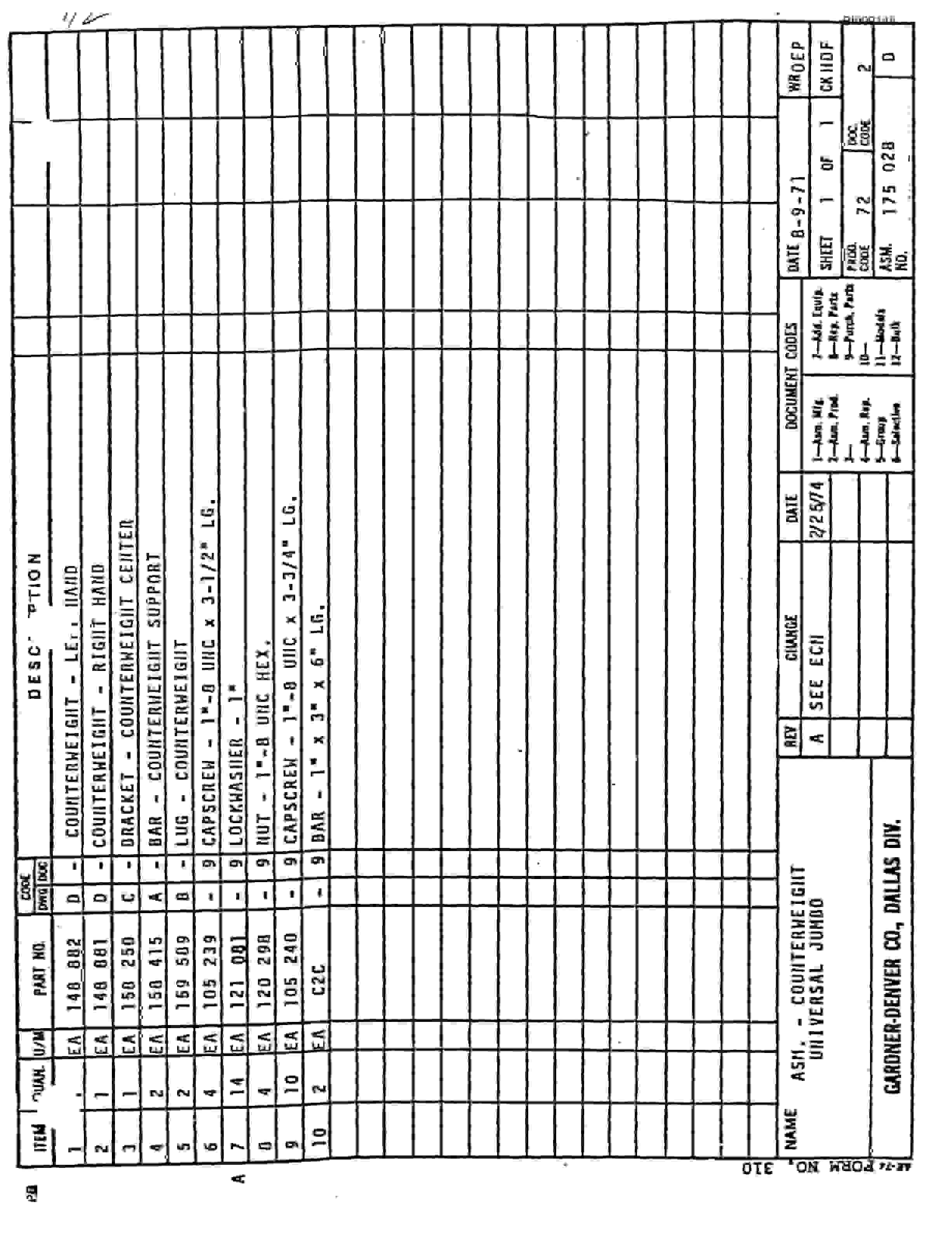 Bucyrus JB-741 Parts Catalog BI009148-4
