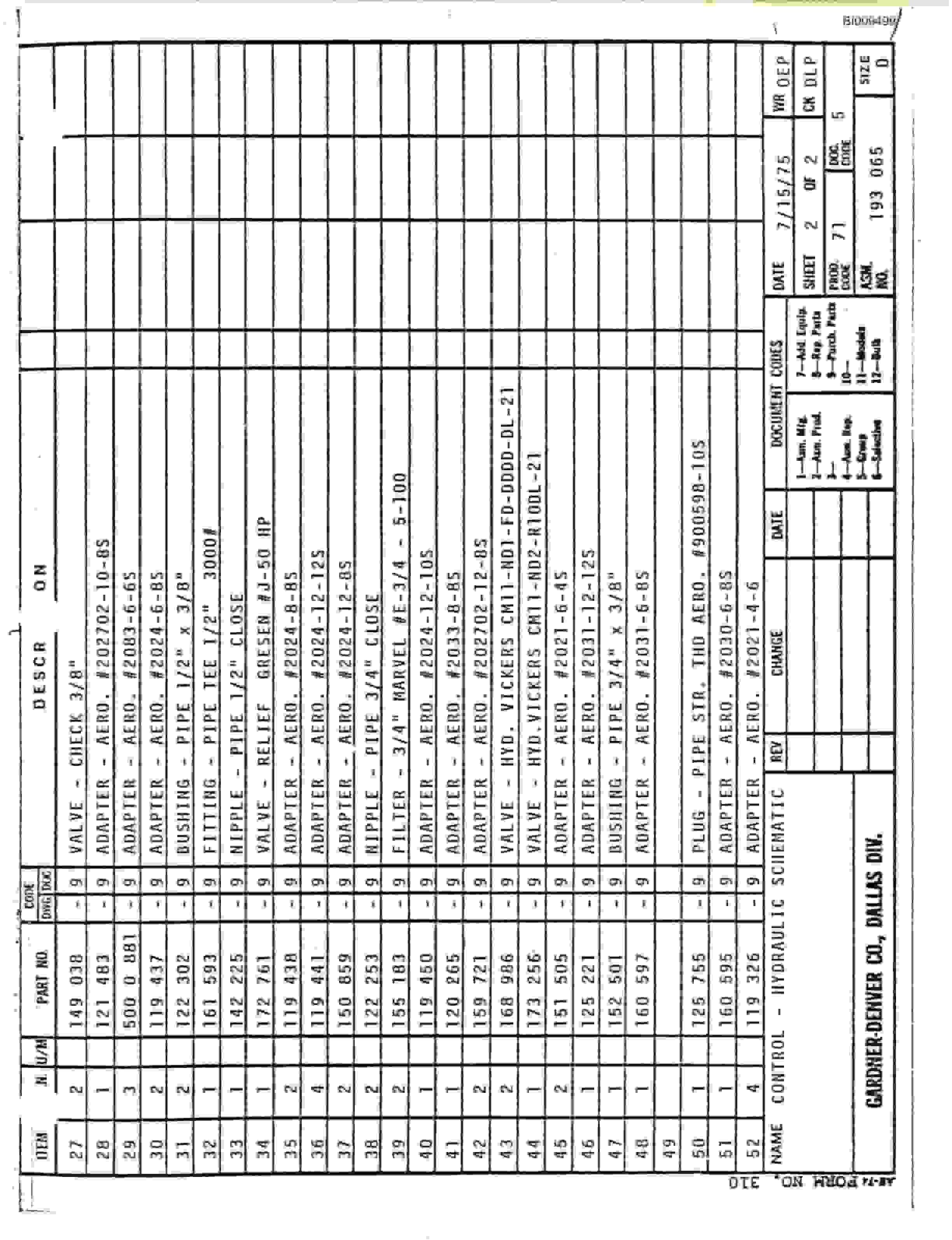 Bucyrus JB-749 Parts Catalog BI009499-3