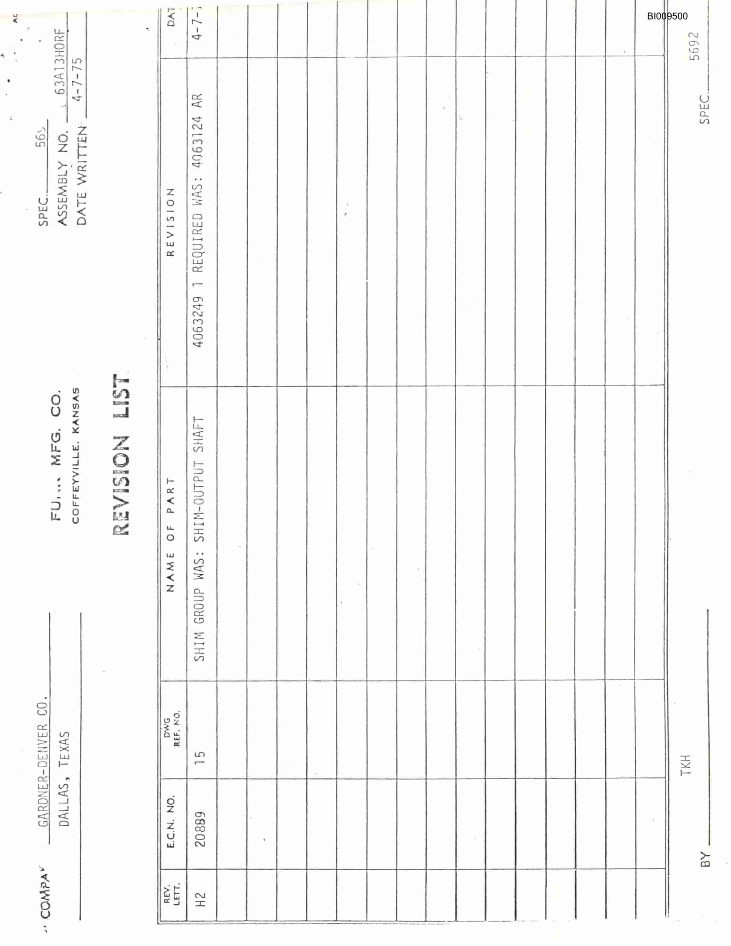 Bucyrus JB-749 Parts Catalog BI009500-4