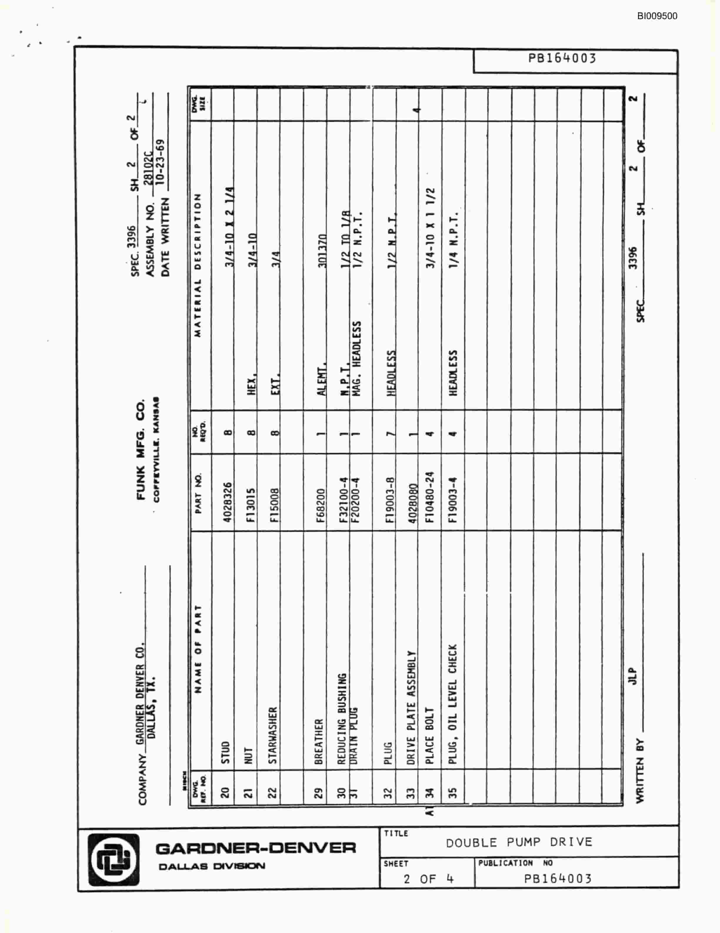 Bucyrus JB-749 Parts Catalog BI009500-5