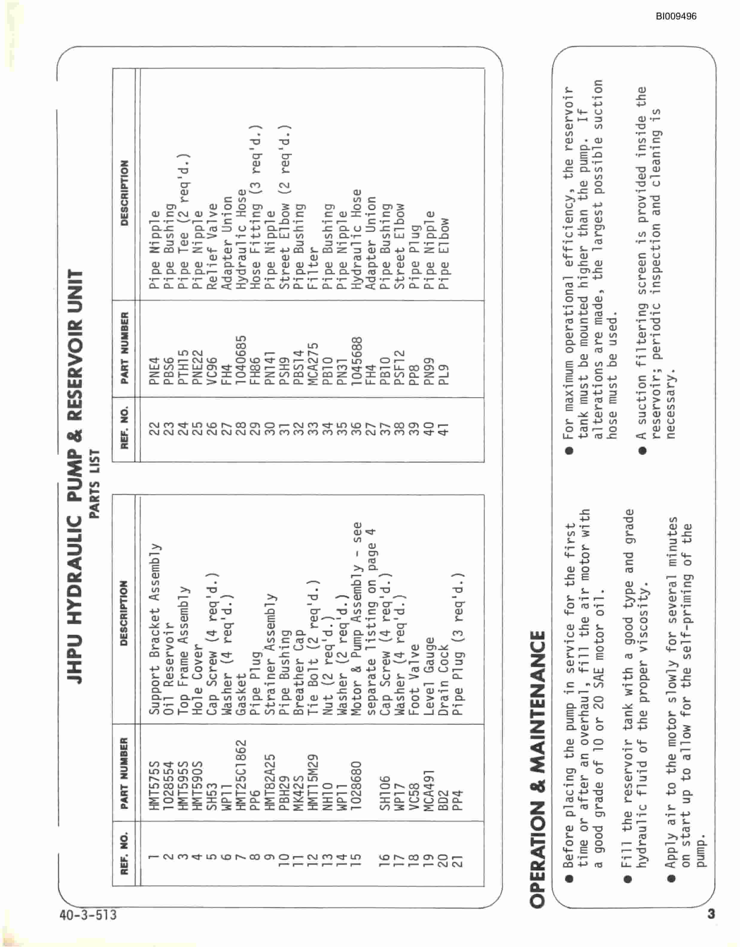 Bucyrus JB-753, JB-754 Parts Catalog BI009496-5