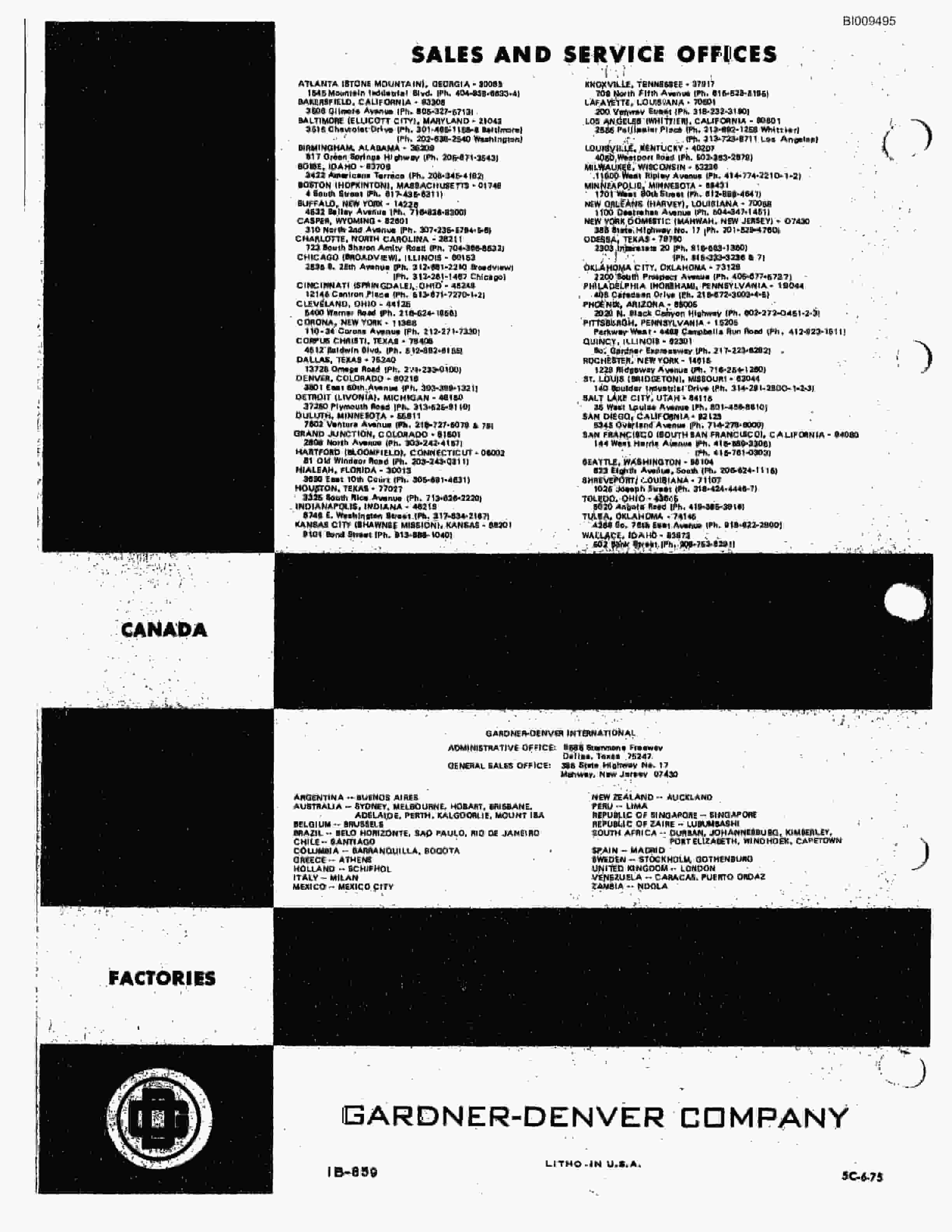 Bucyrus JB-756 Parts Catalog BI009495-2