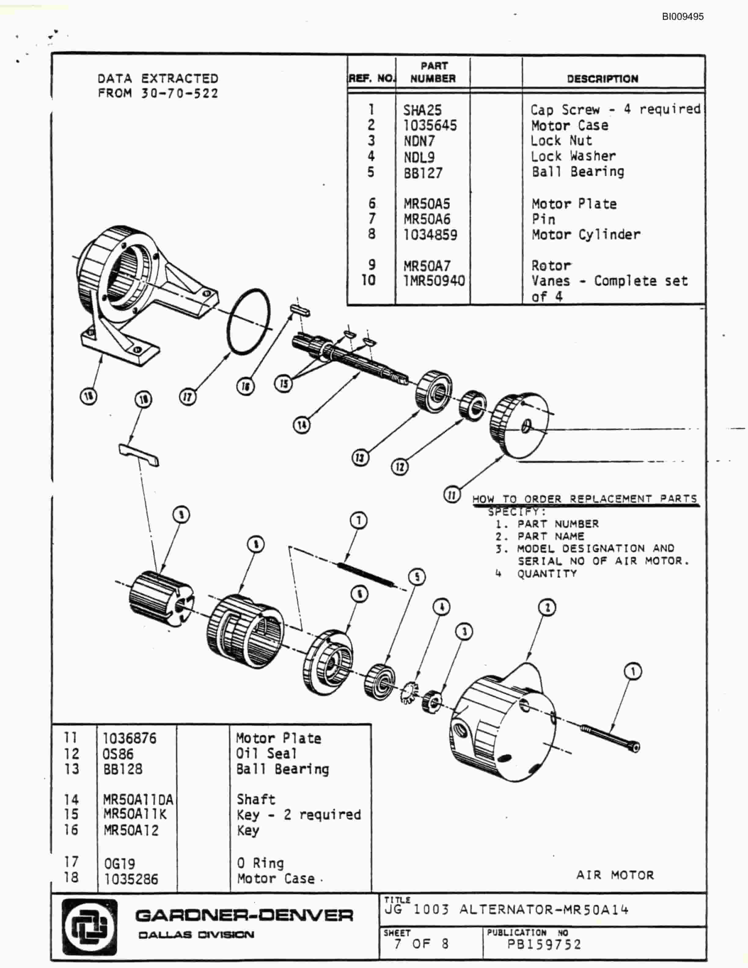 Bucyrus JB-756 Parts Catalog BI009495-4