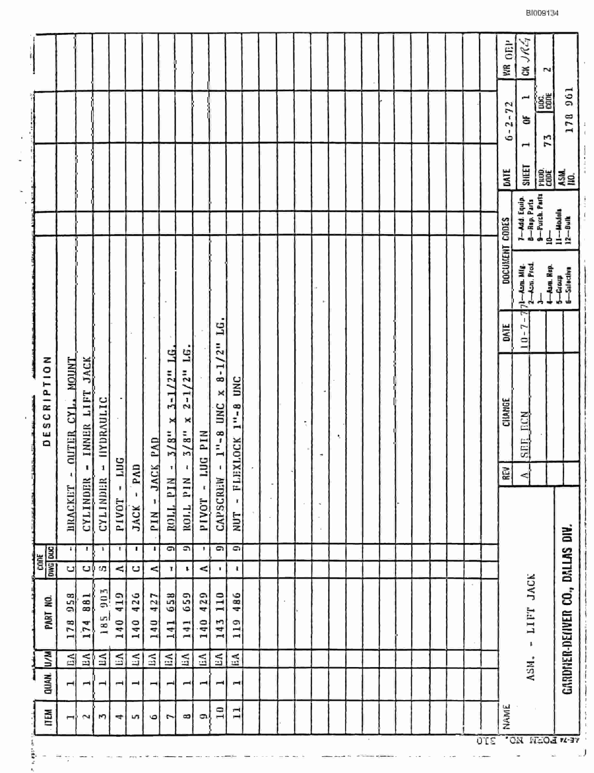 Bucyrus JB-758, JB-759 Parts Catalog BI009134-2