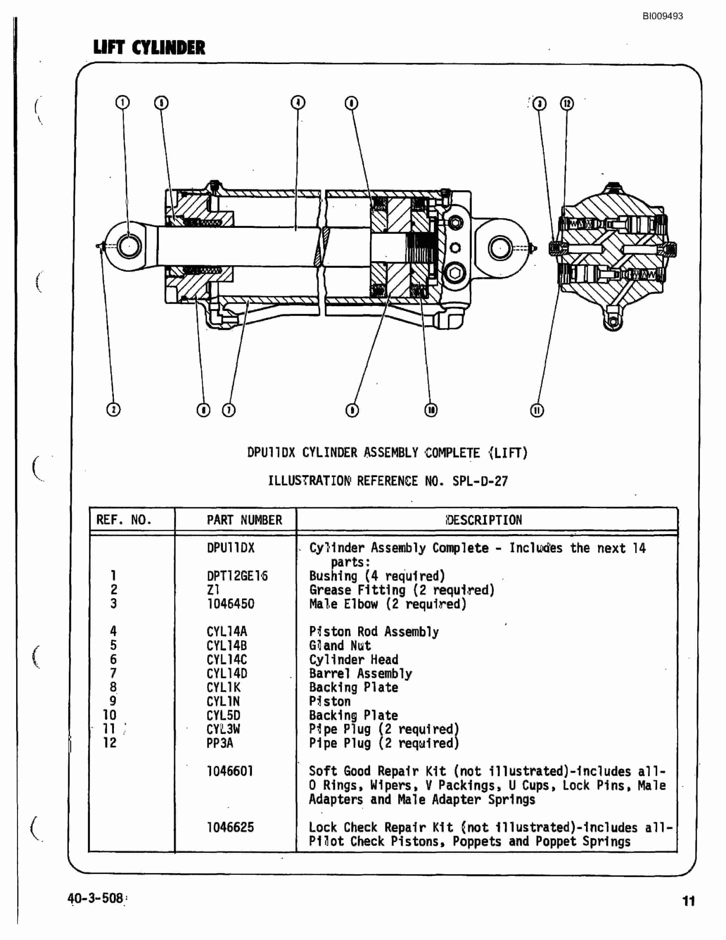 Bucyrus JB-758, JB-759 Parts Catalog BI009493-5