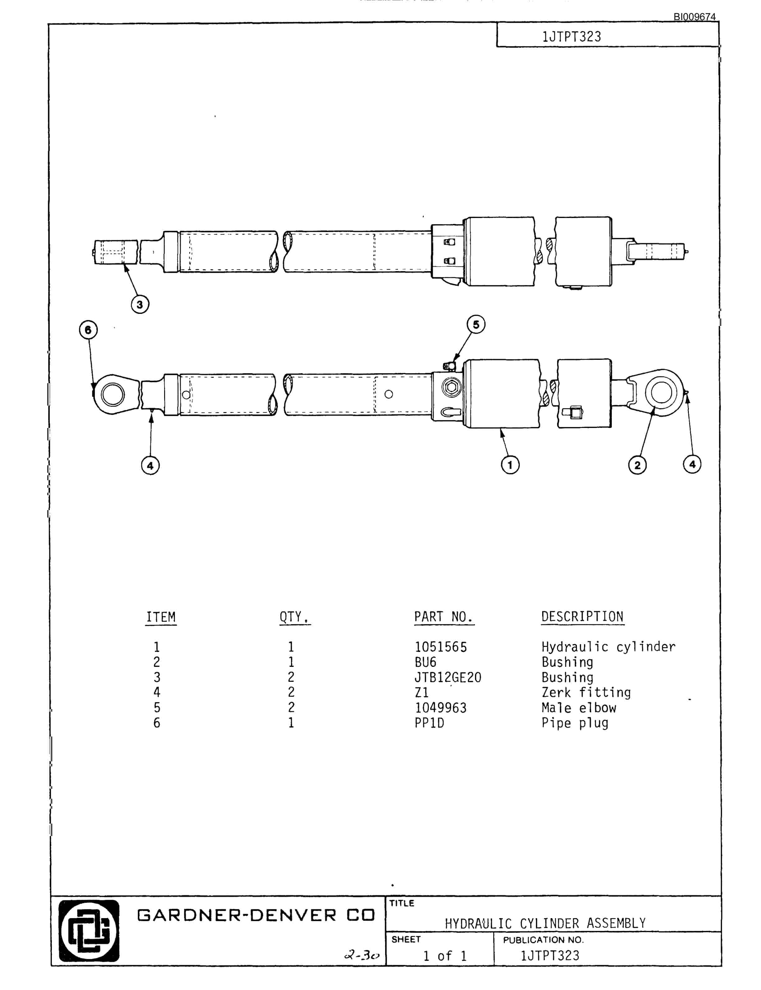 Bucyrus JB-764 Parts Catalog BI009674-3