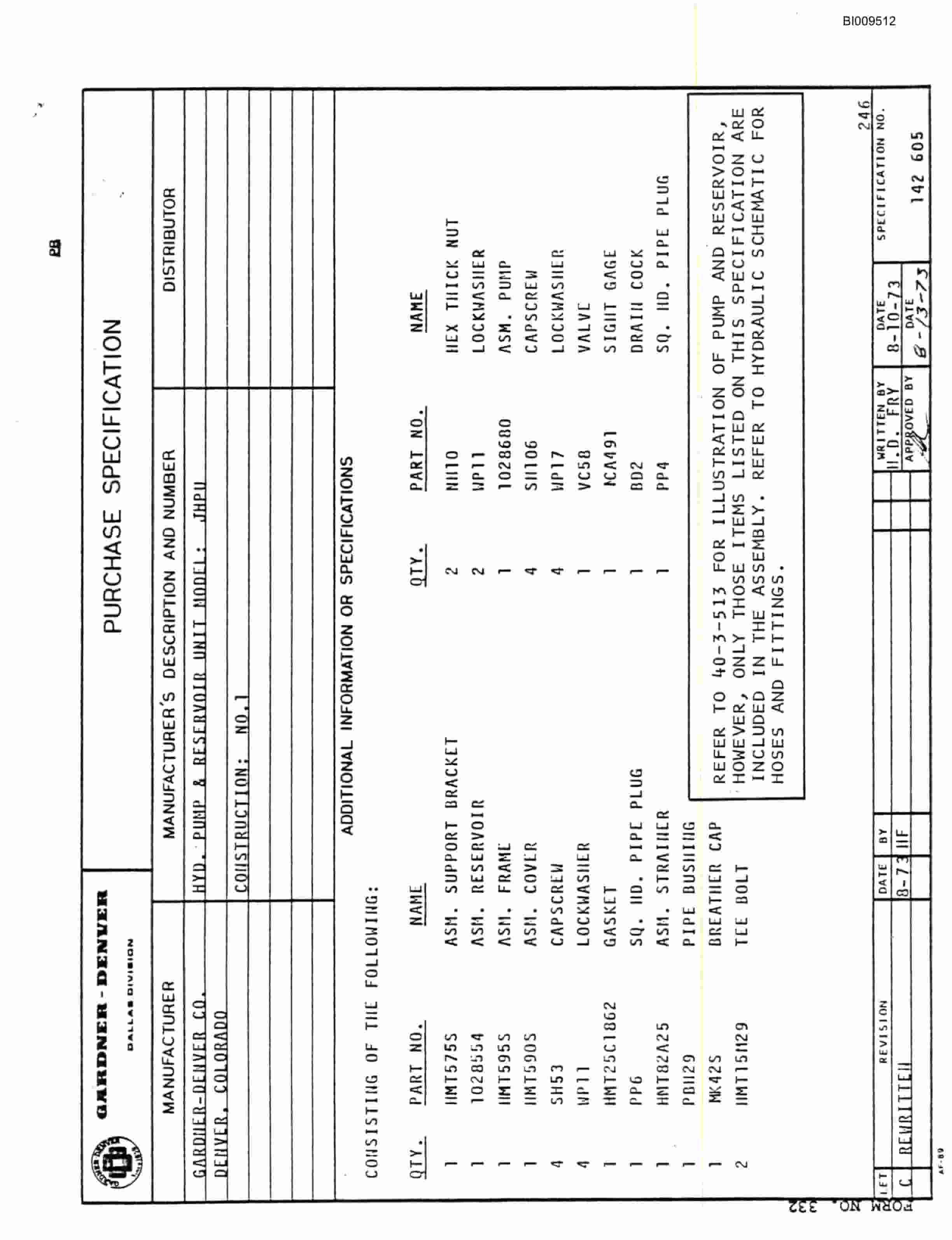 Bucyrus JB-767 Parts Catalog BI009512-4