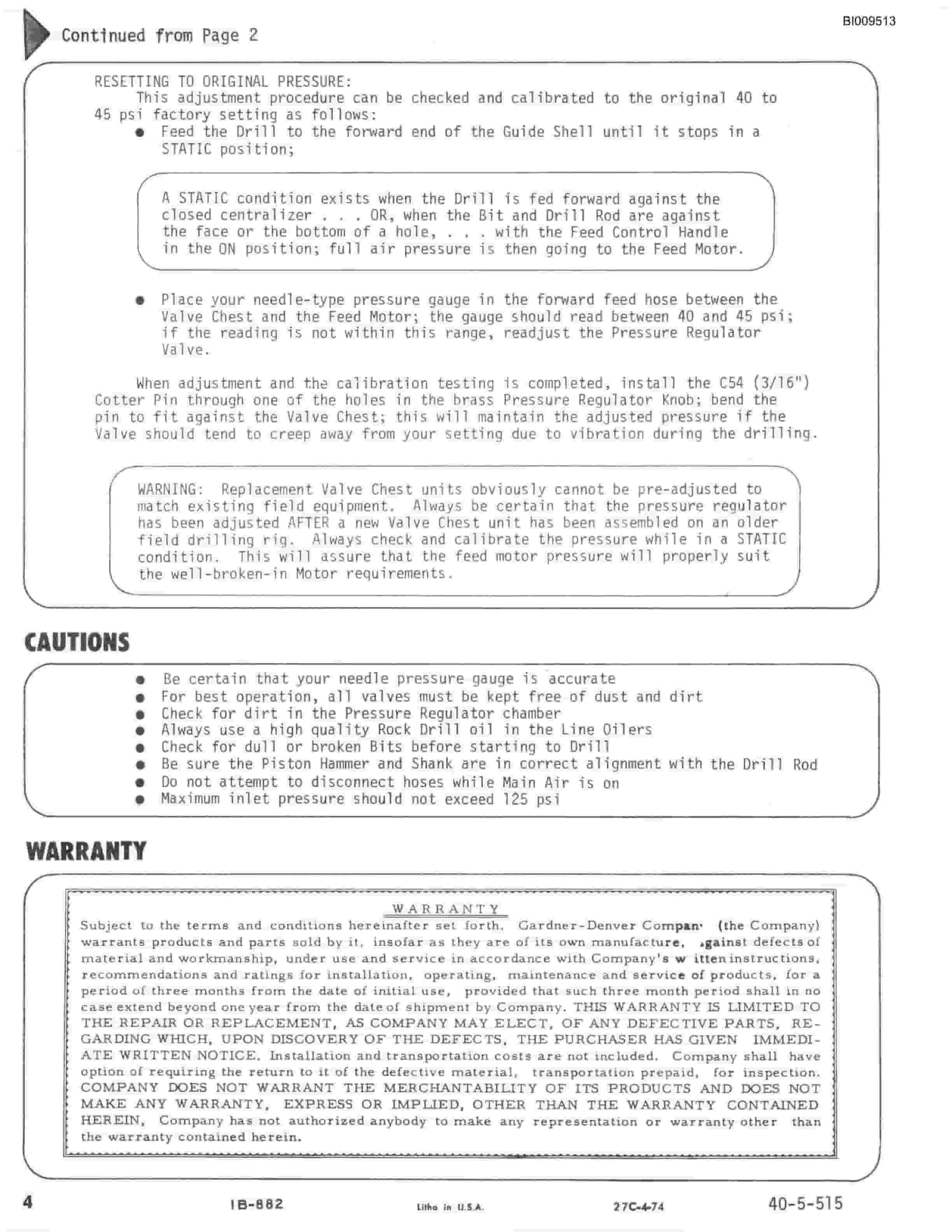 Bucyrus JB-767 Parts Catalog BI009513-4