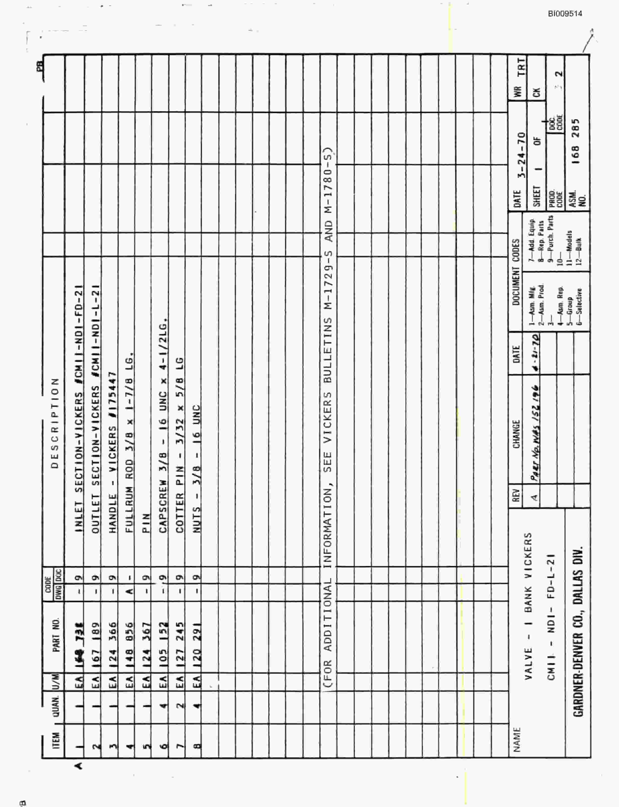 Bucyrus JB-769, JB-770 Parts Catalog BI009514-3