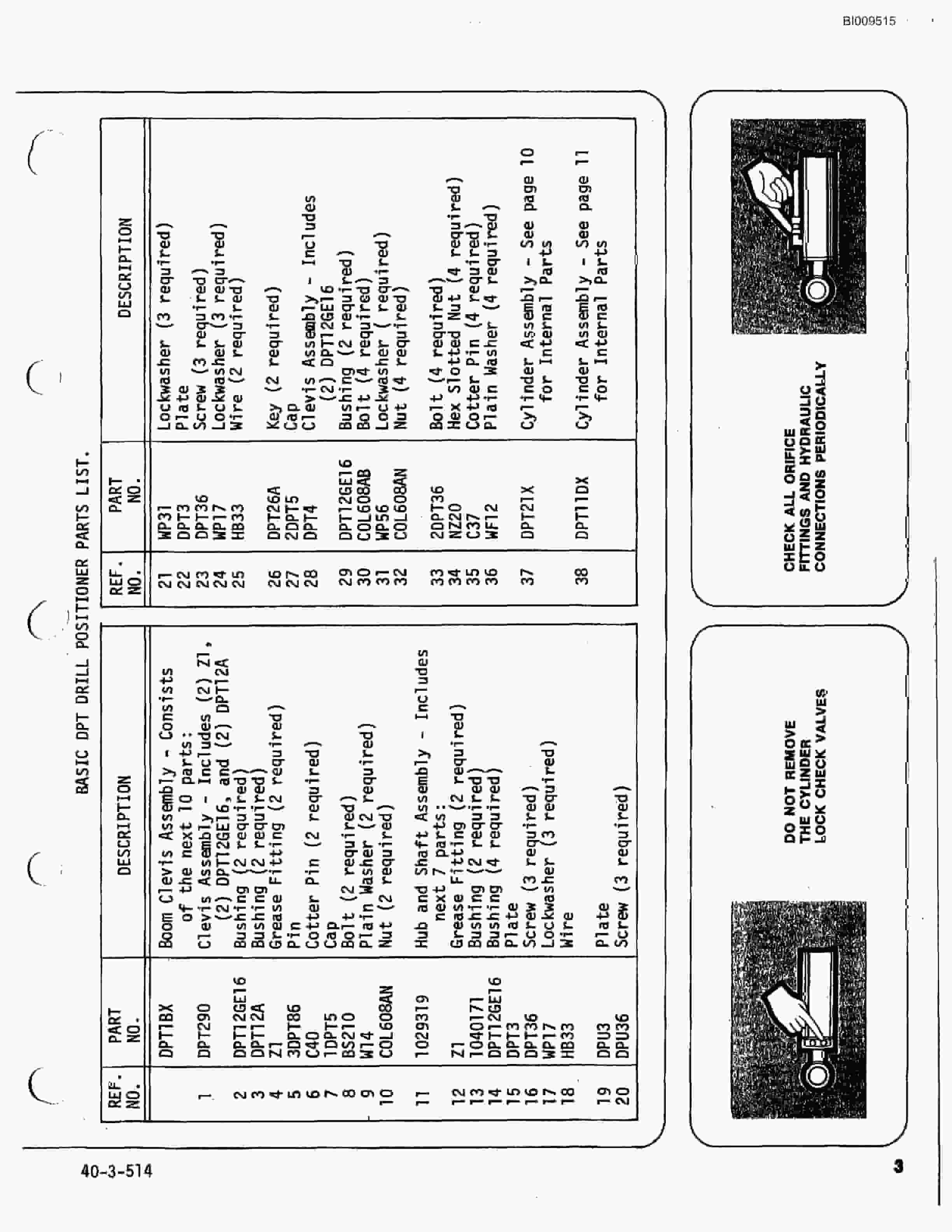 Bucyrus JB-769, JB-770 Parts Catalog BI009515-3