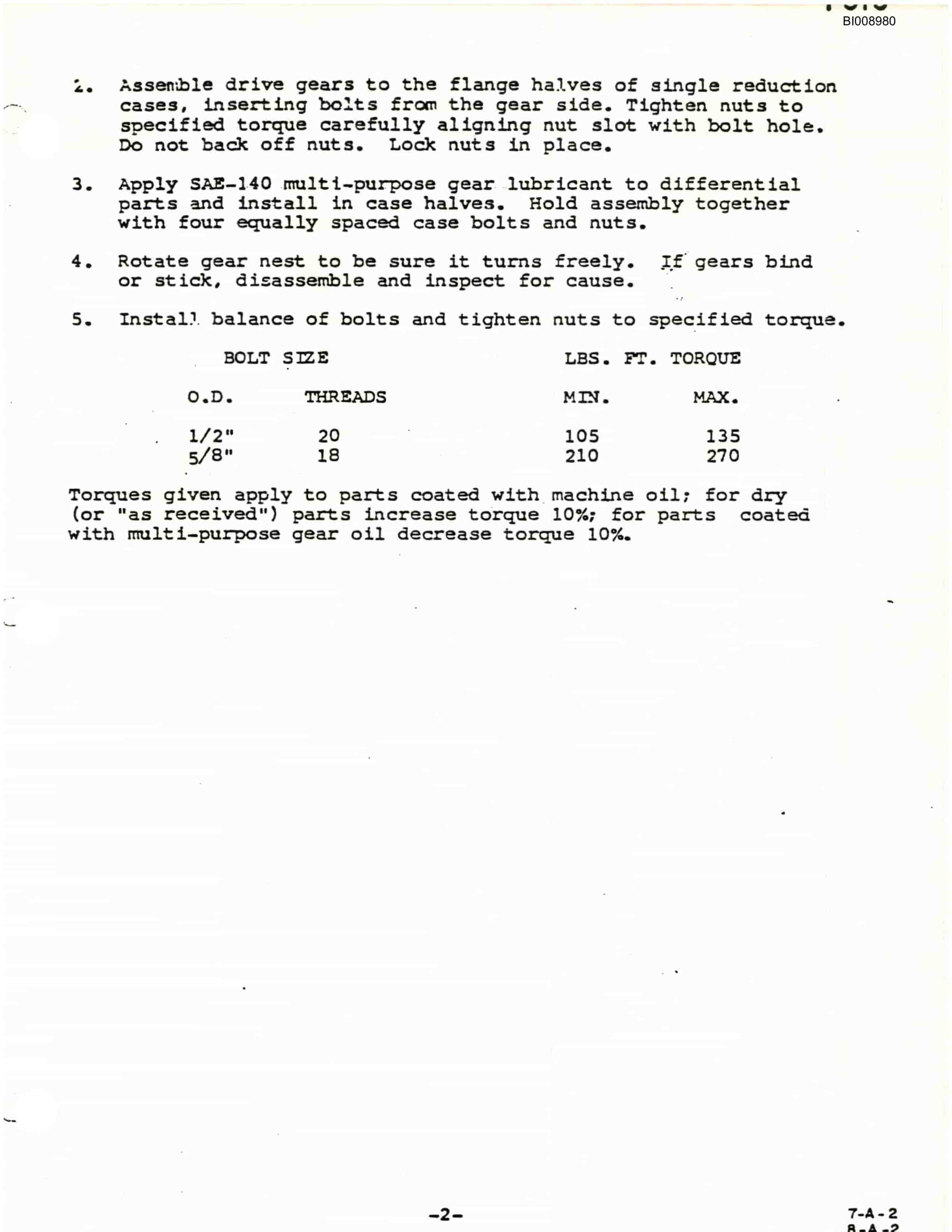 Bucyrus JB-771, JB-772 Parts Catalog BI008980-2