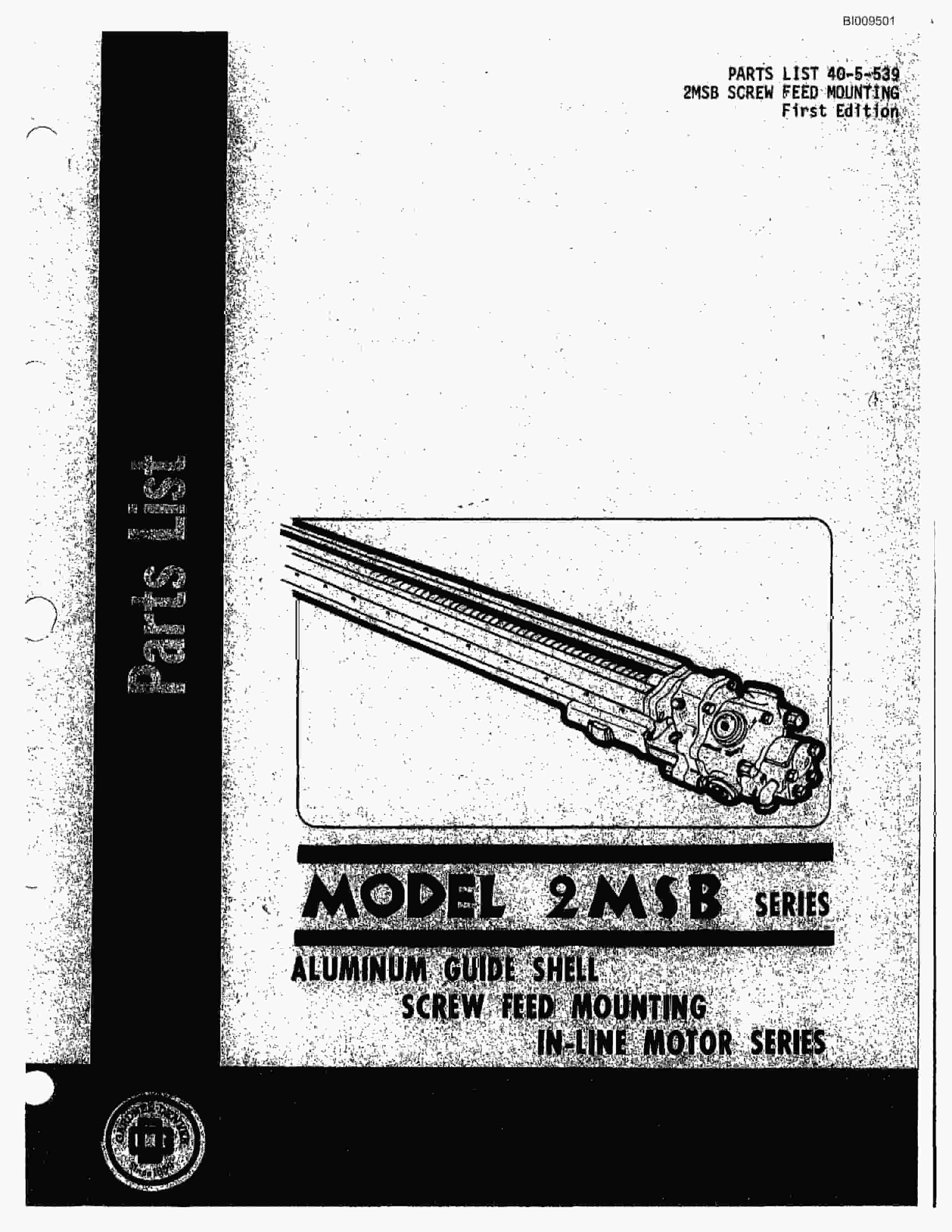 Bucyrus JB-771, JB-772 Parts Catalog BI009501-3