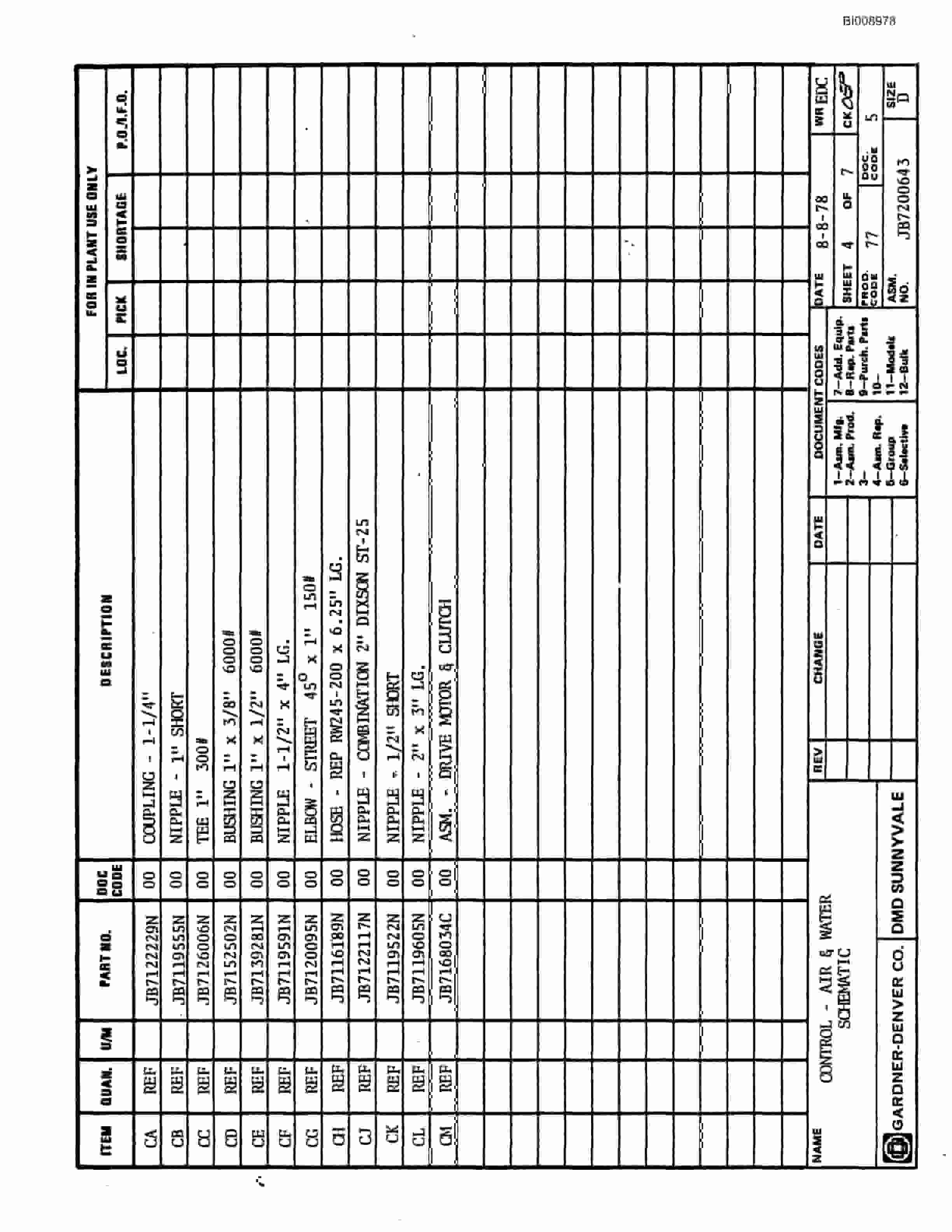 Bucyrus JB-779 Parts Catalog BI008978-3