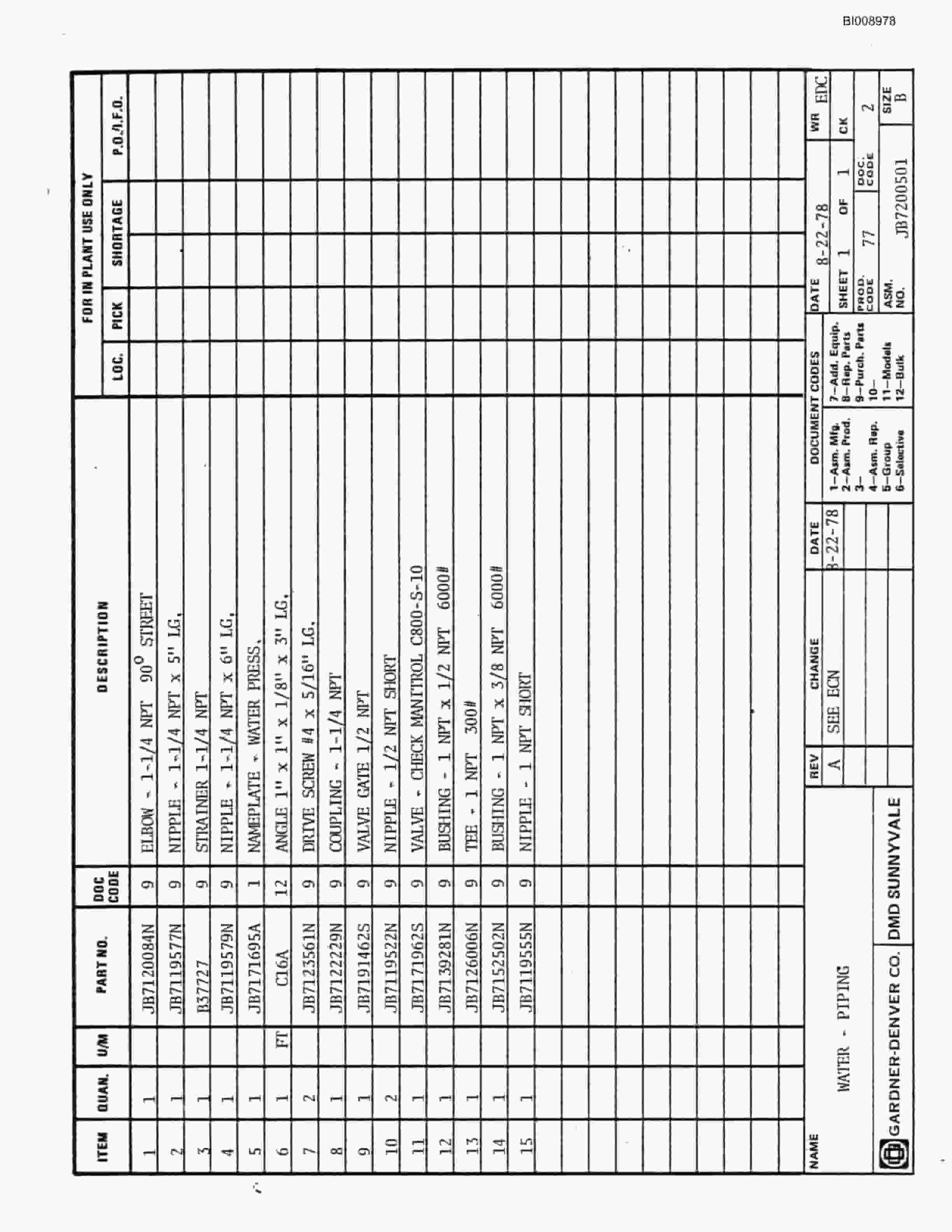 Bucyrus JB-779 Parts Catalog BI008978-4