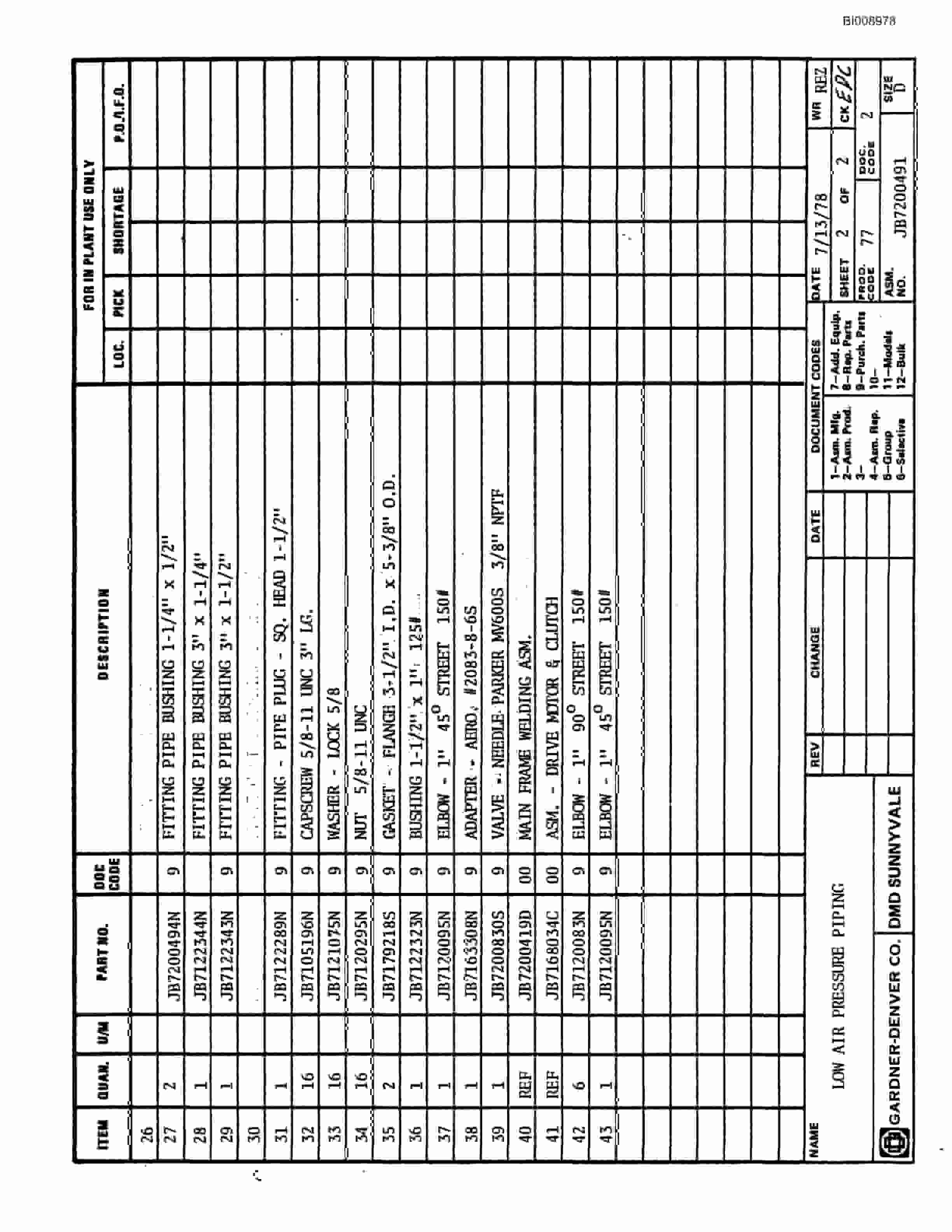 Bucyrus JB-779 Parts Catalog BI008978-5