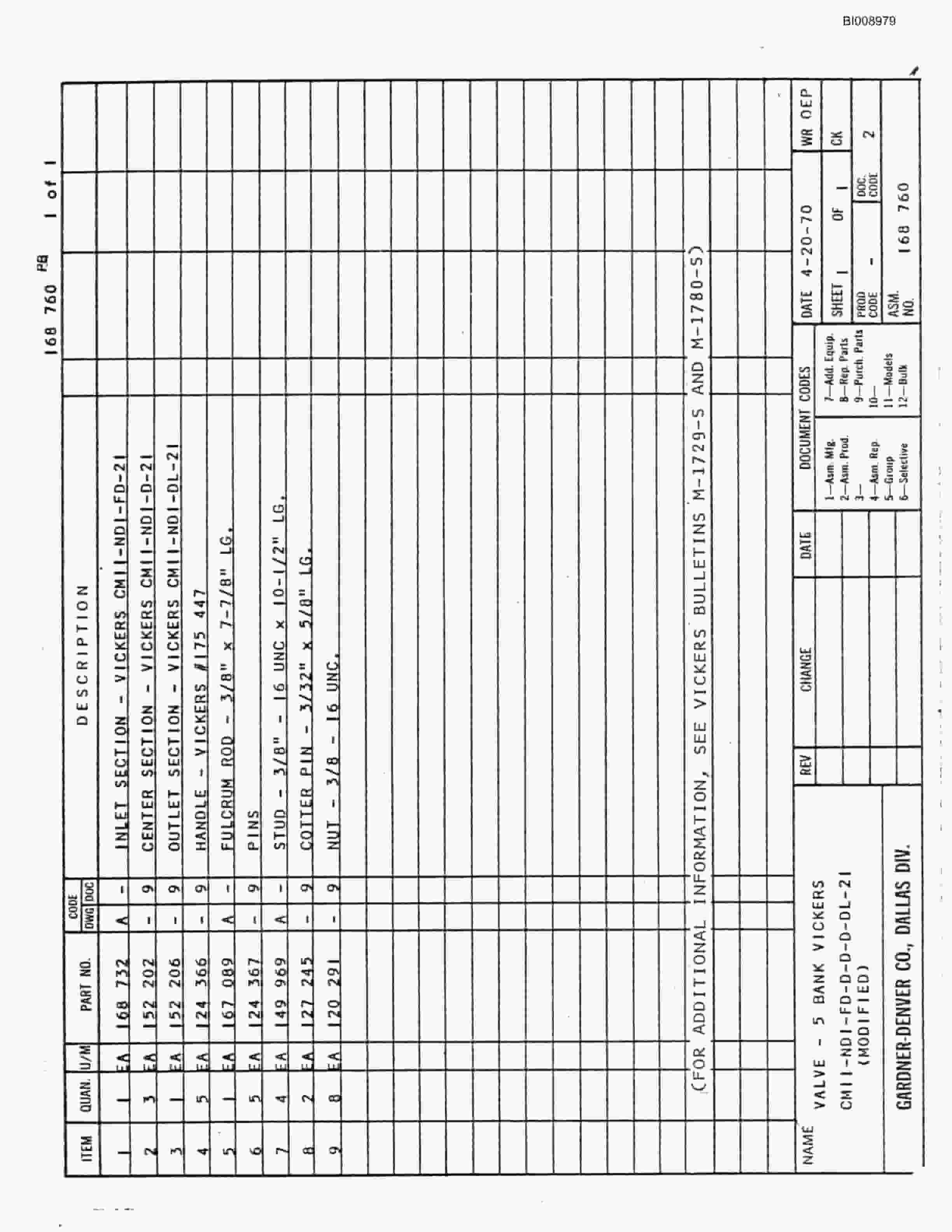 Bucyrus JB-780 Parts Catalog BI008979-4