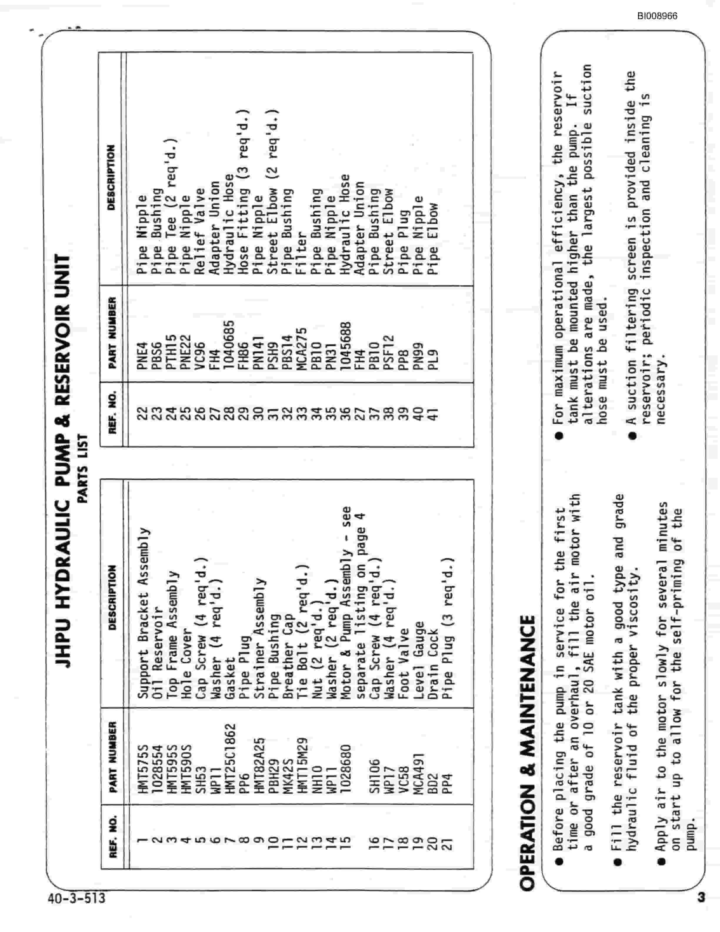 Bucyrus JB-781, JB-783 Parts Catalog BI008966-4