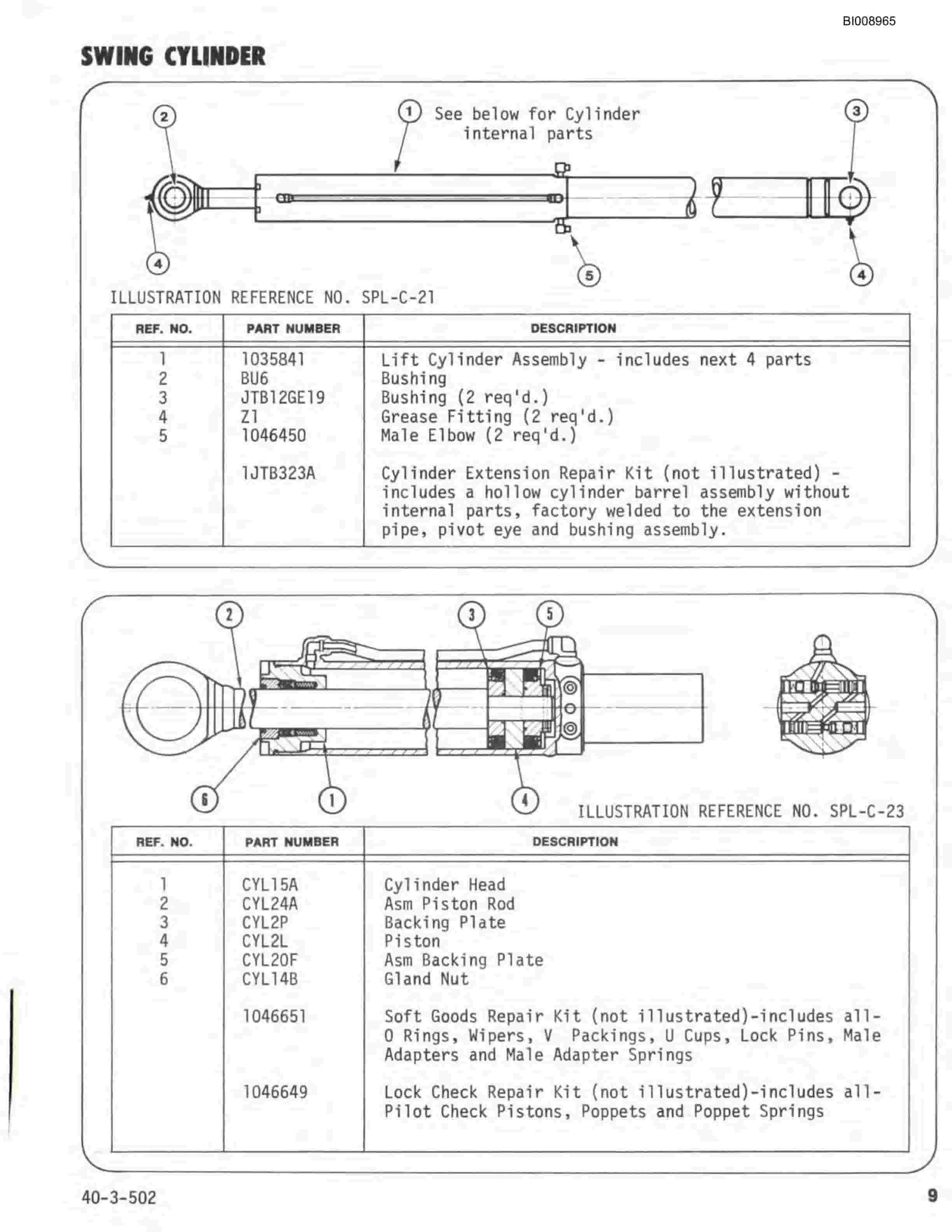 Bucyrus JB-782 Parts Catalog BI008965-3