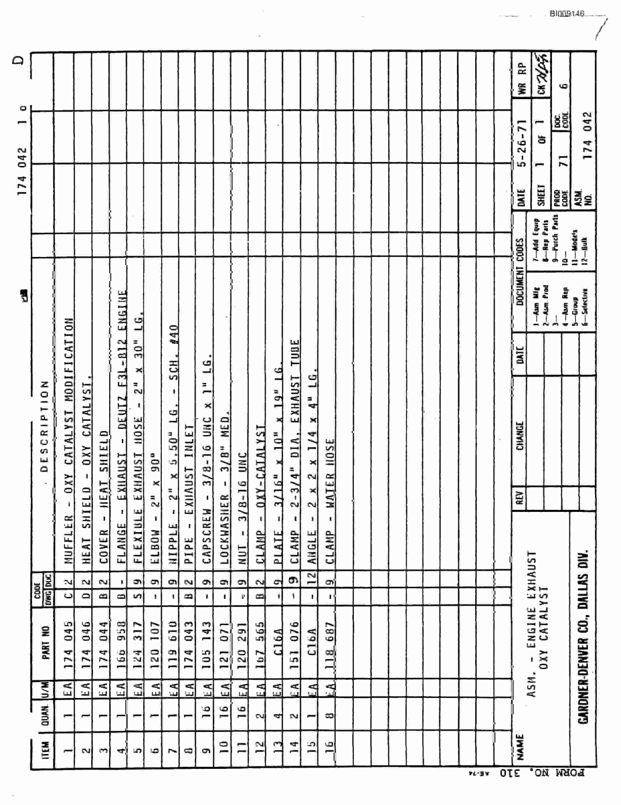 Bucyrus JB-784, JB-785 Parts Catalog BI009146-2