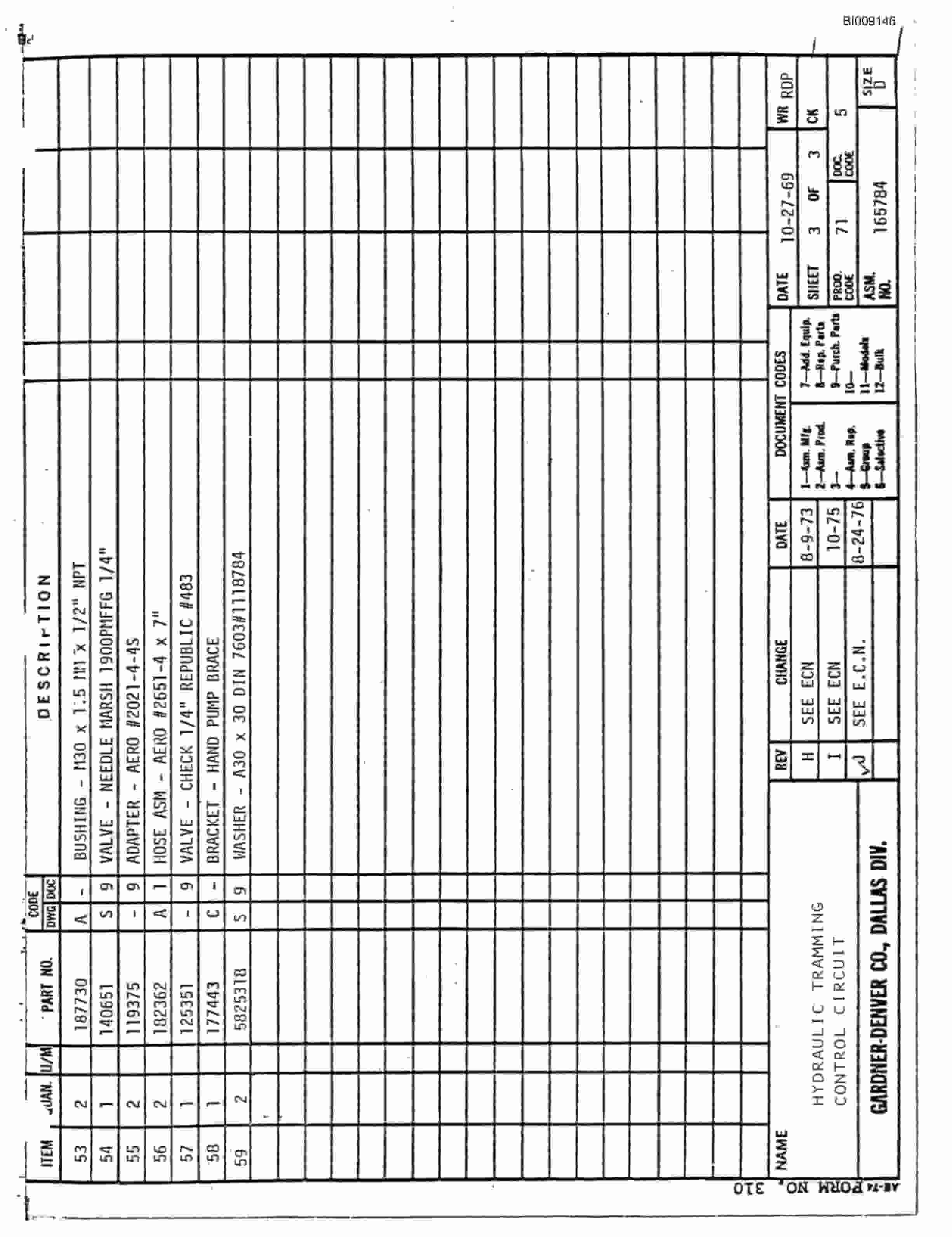 Bucyrus JB-784, JB-785 Parts Catalog BI009146-4