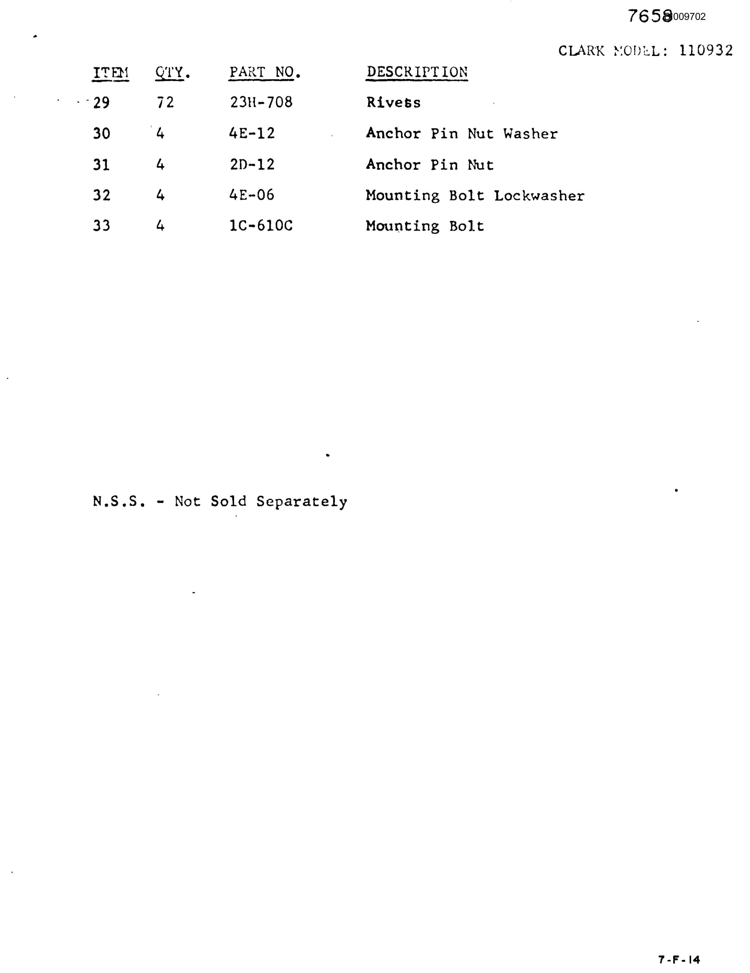 Bucyrus JB-791, JB-792 Parts Catalog BI009702-3
