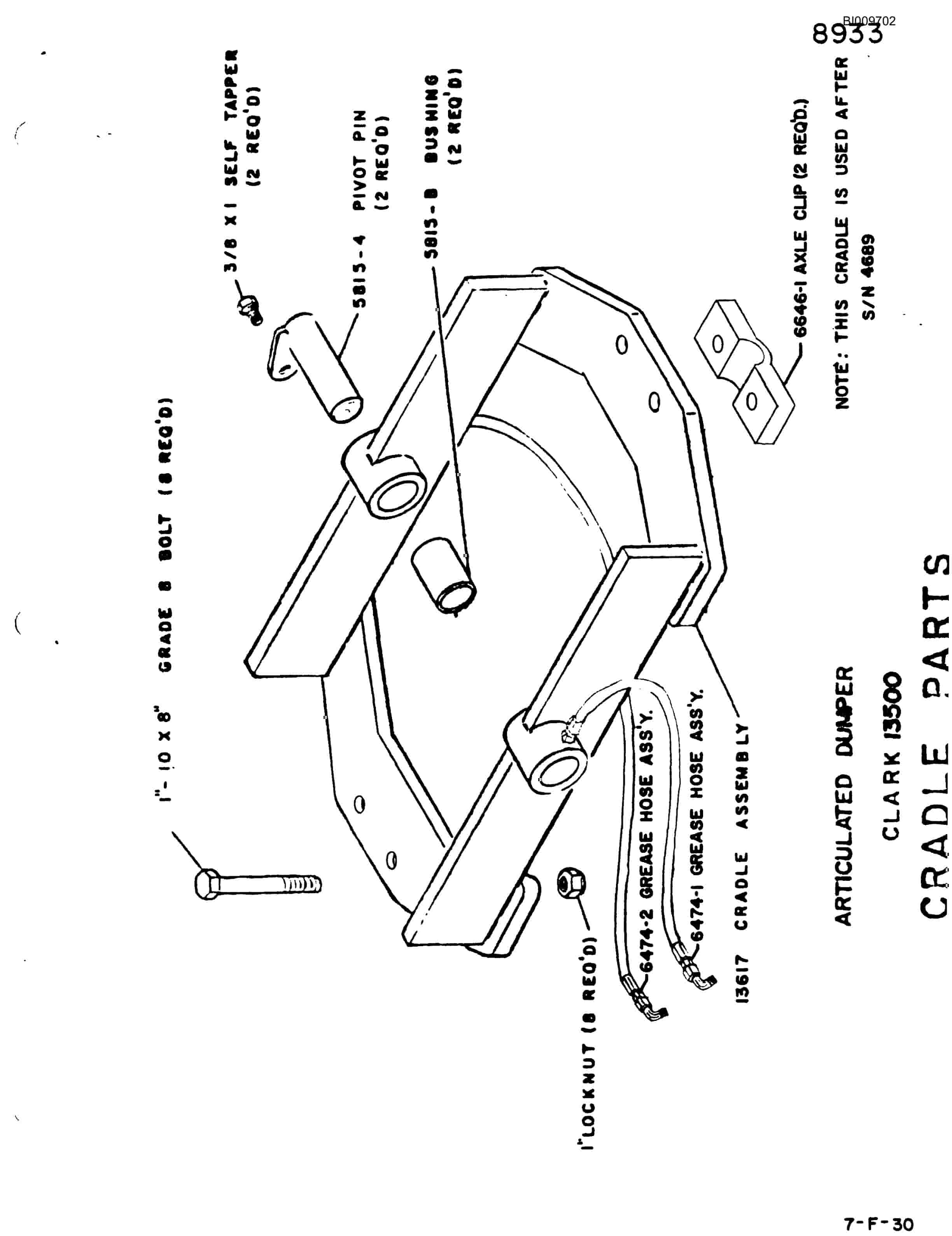 Bucyrus JB-791, JB-792 Parts Catalog BI009702-4