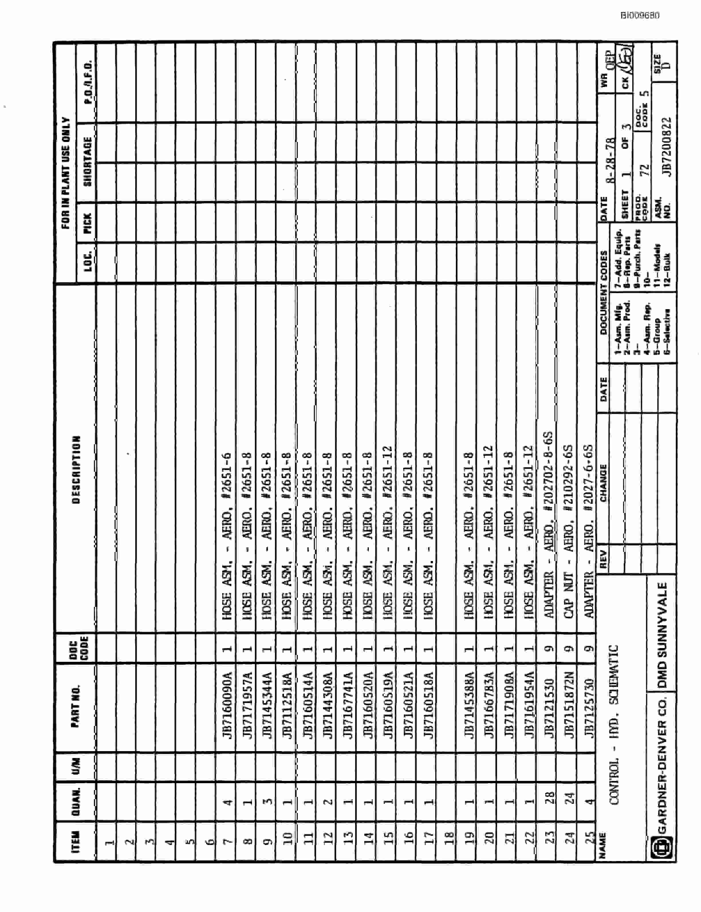 Bucyrus JB-796, JB-807 Parts Catalog BI009680-5