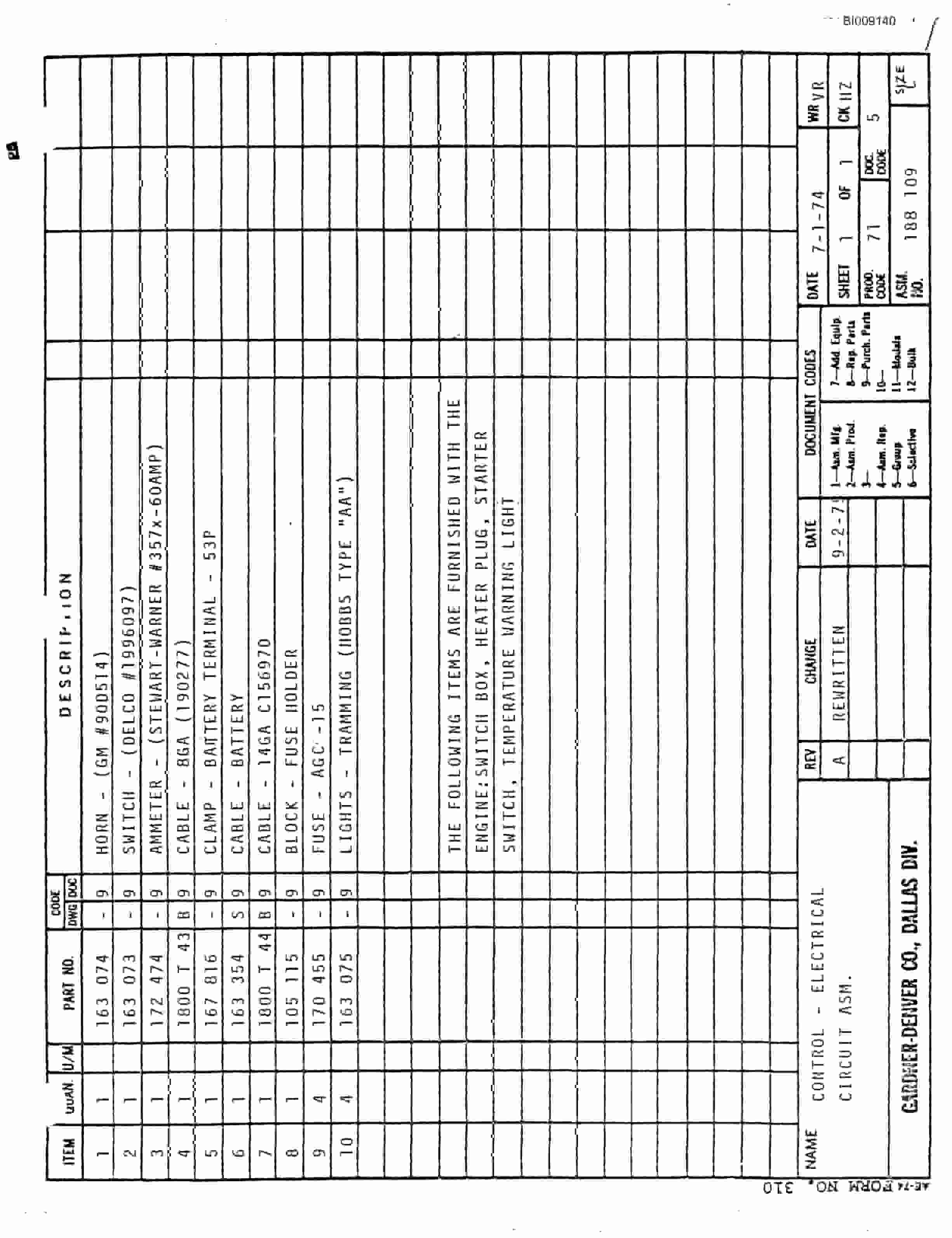 Bucyrus JB-798 Parts Catalog BI009140-4