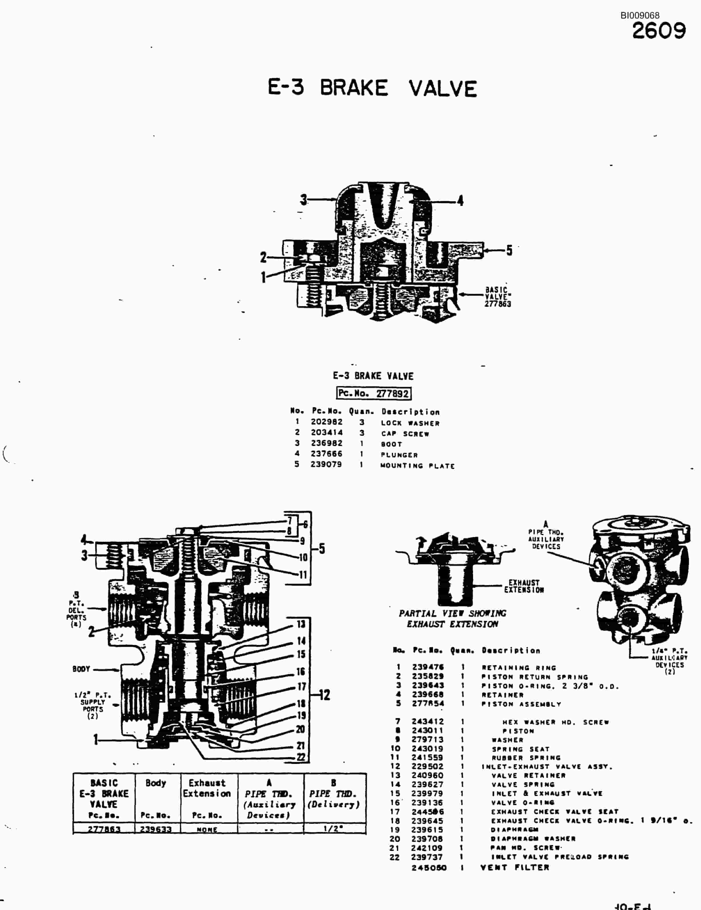 Bucyrus JB-809 Parts Catalog BI009068-3