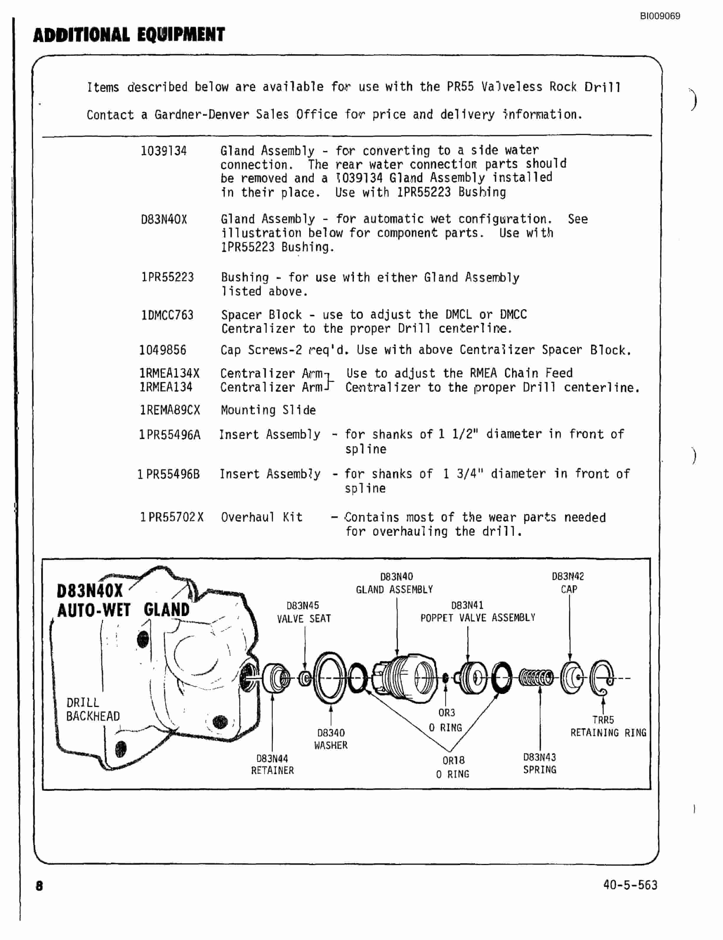 Bucyrus JB-810 Parts Catalog BI009069-2